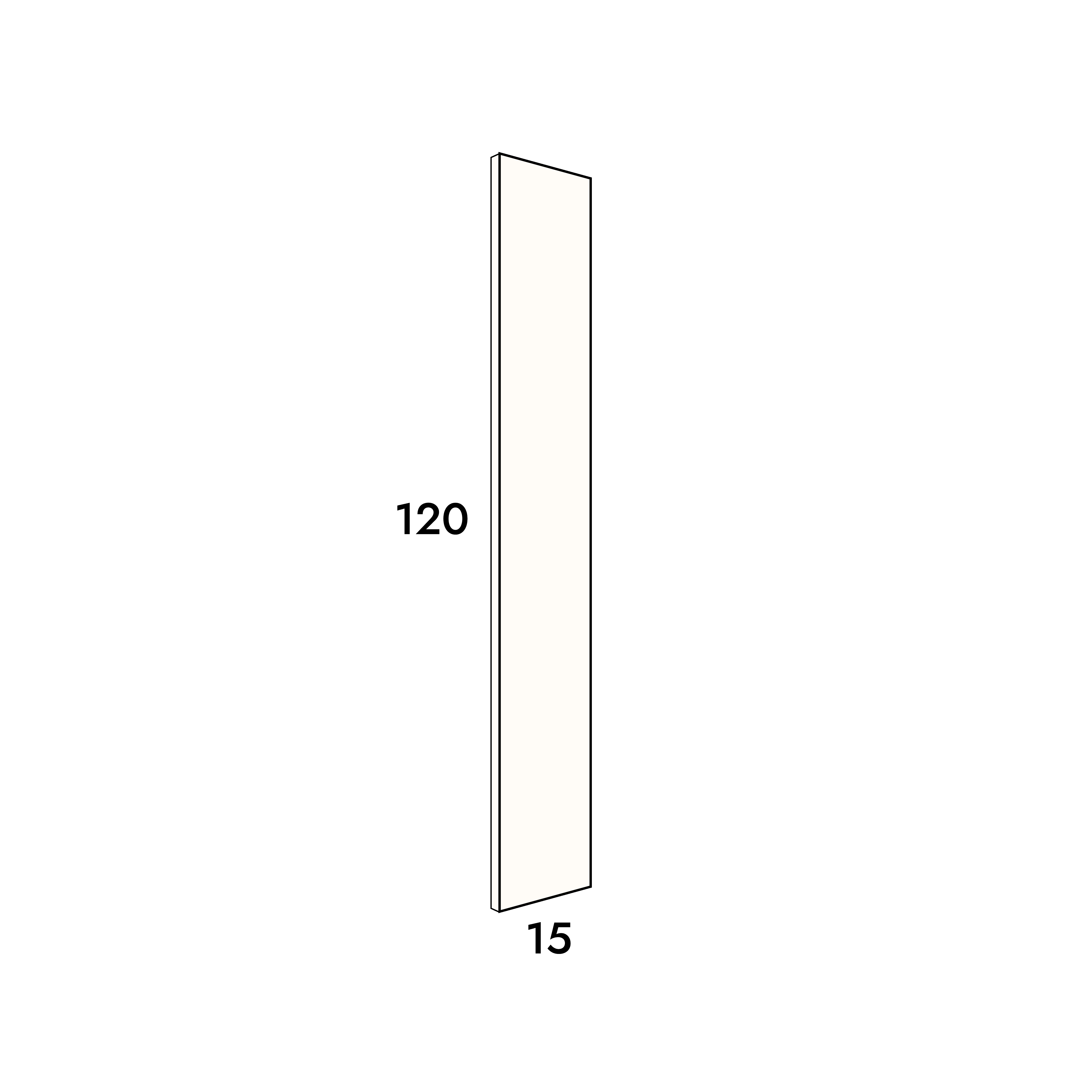 15cm wide, 120cm high filler panel to fit an IKEA Metod kitchen cabinet