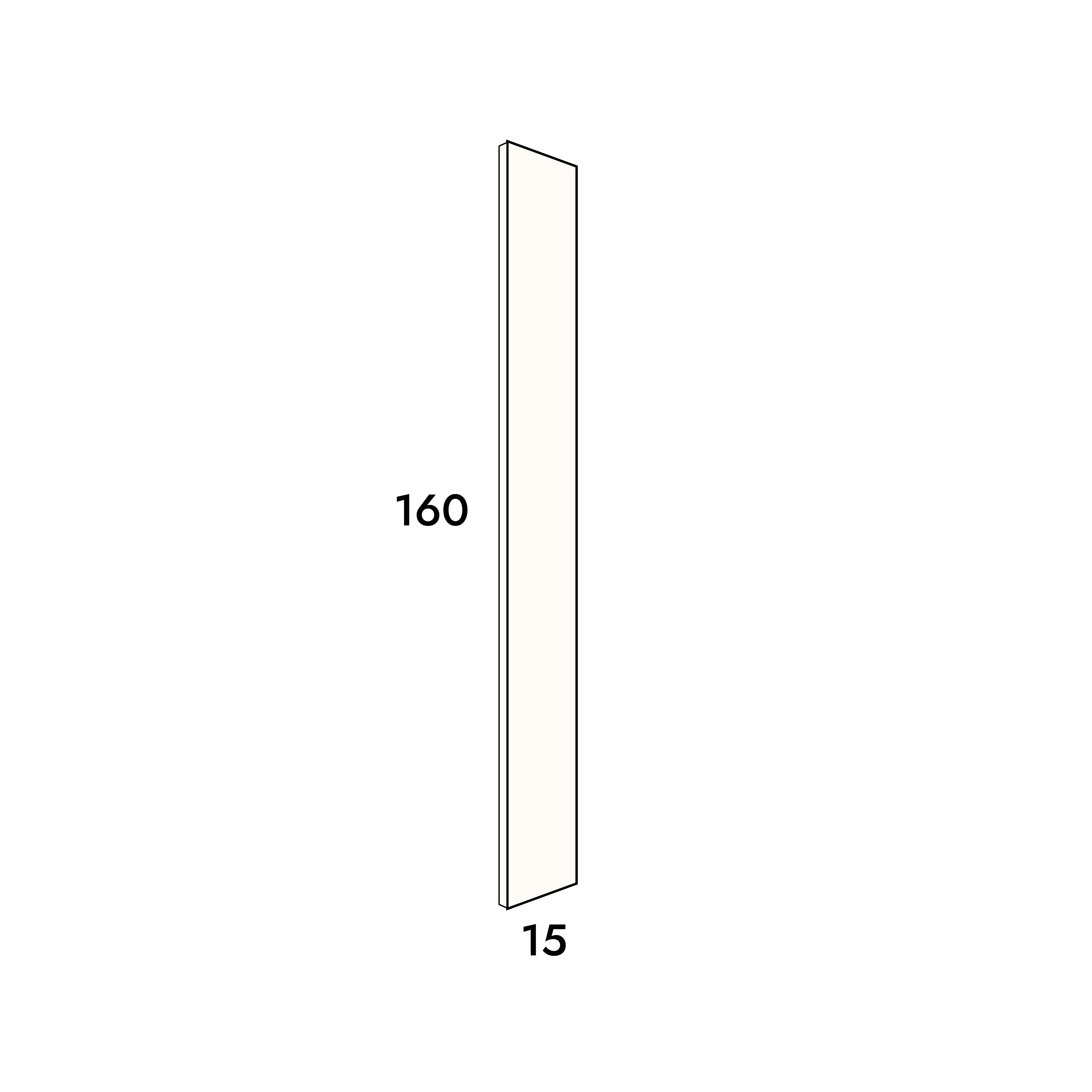 15cm wide, 160cm high filler panel to fit an IKEA Metod kitchen cabinet