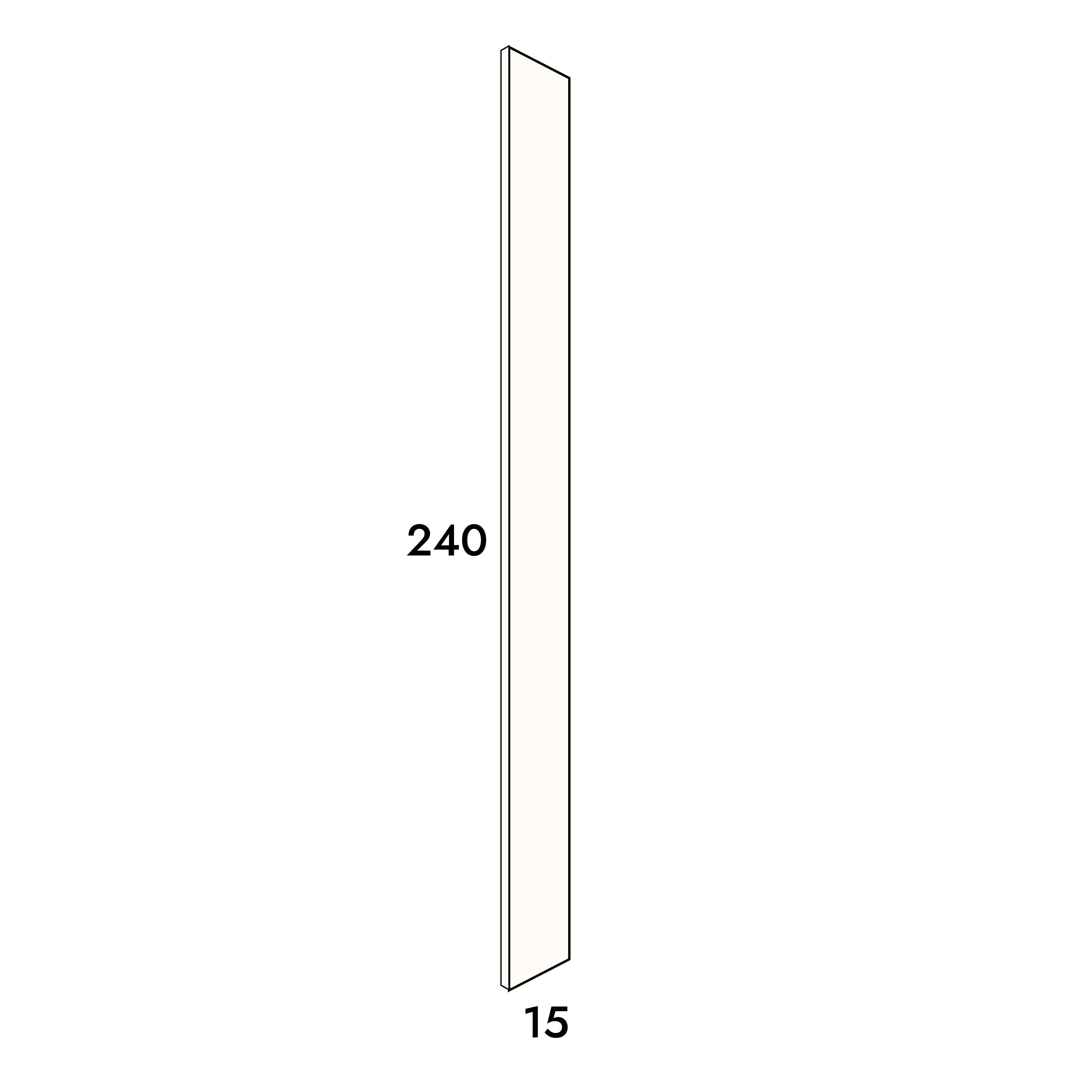 15cm wide, 240cm high filler panel to fit an IKEA Metod kitchen cabinet