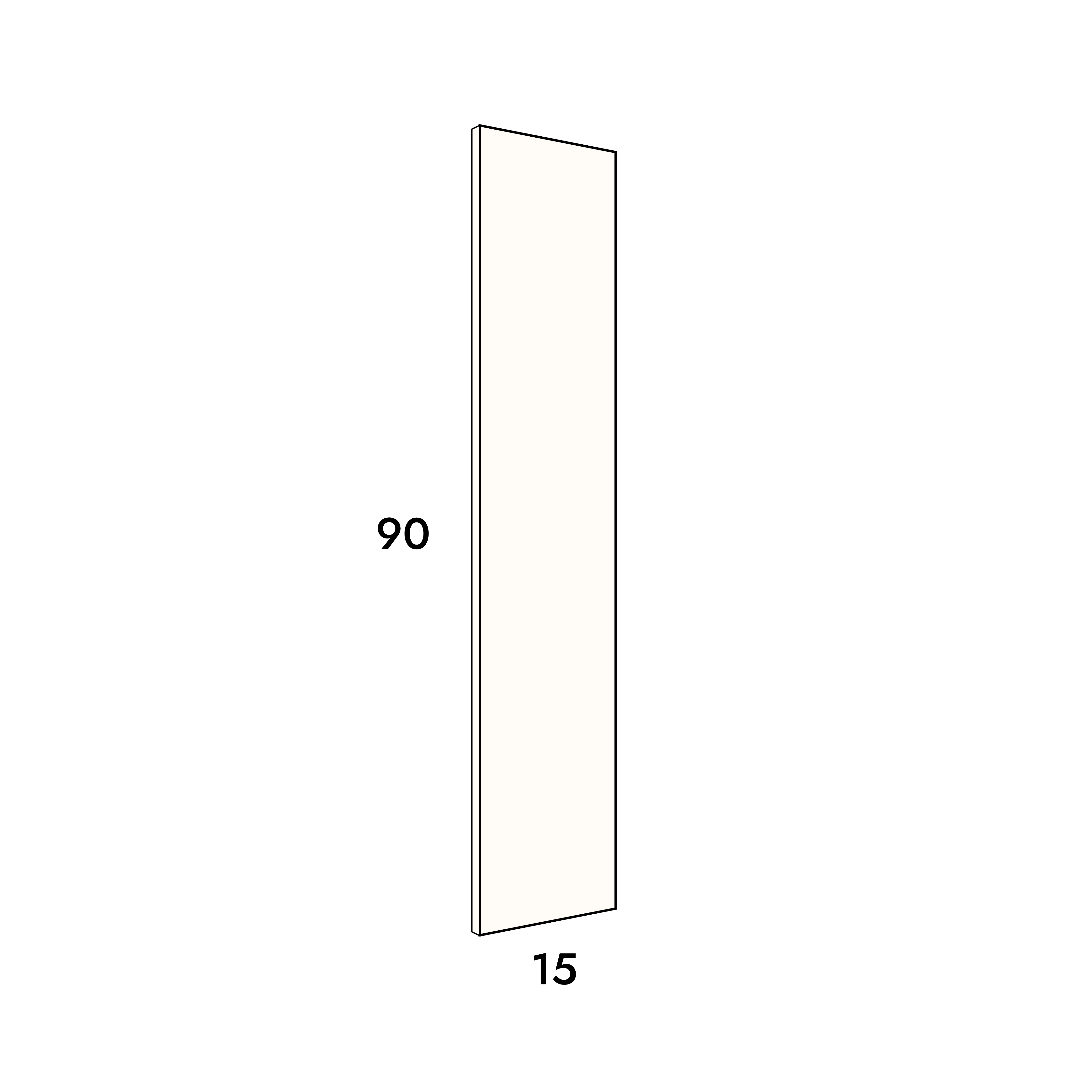 15cm wide, 90cm high filler panel to fit an IKEA Metod kitchen cabinet