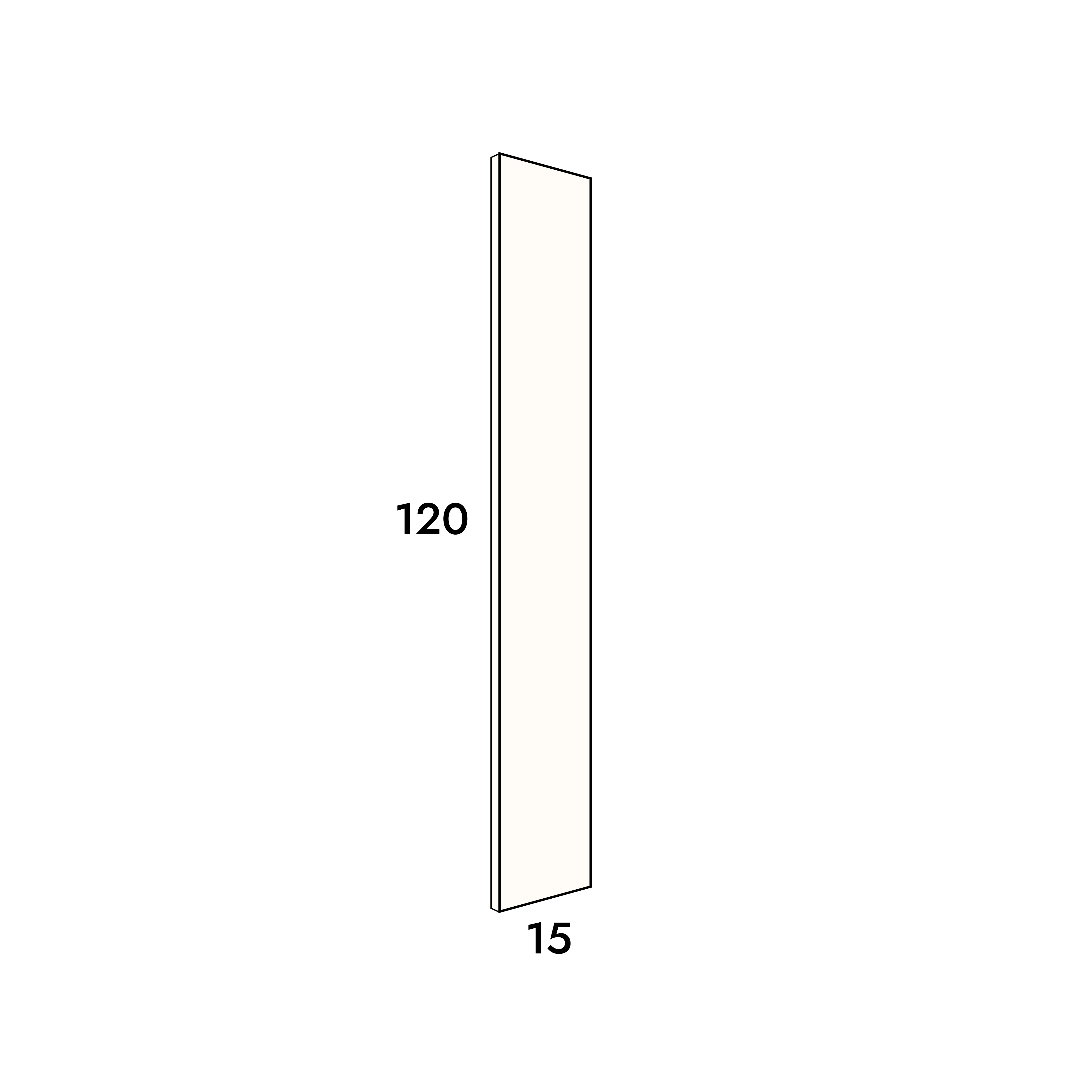 15cm wide, 120cm high filler panel to fit an IKEA Metod kitchen cabinet