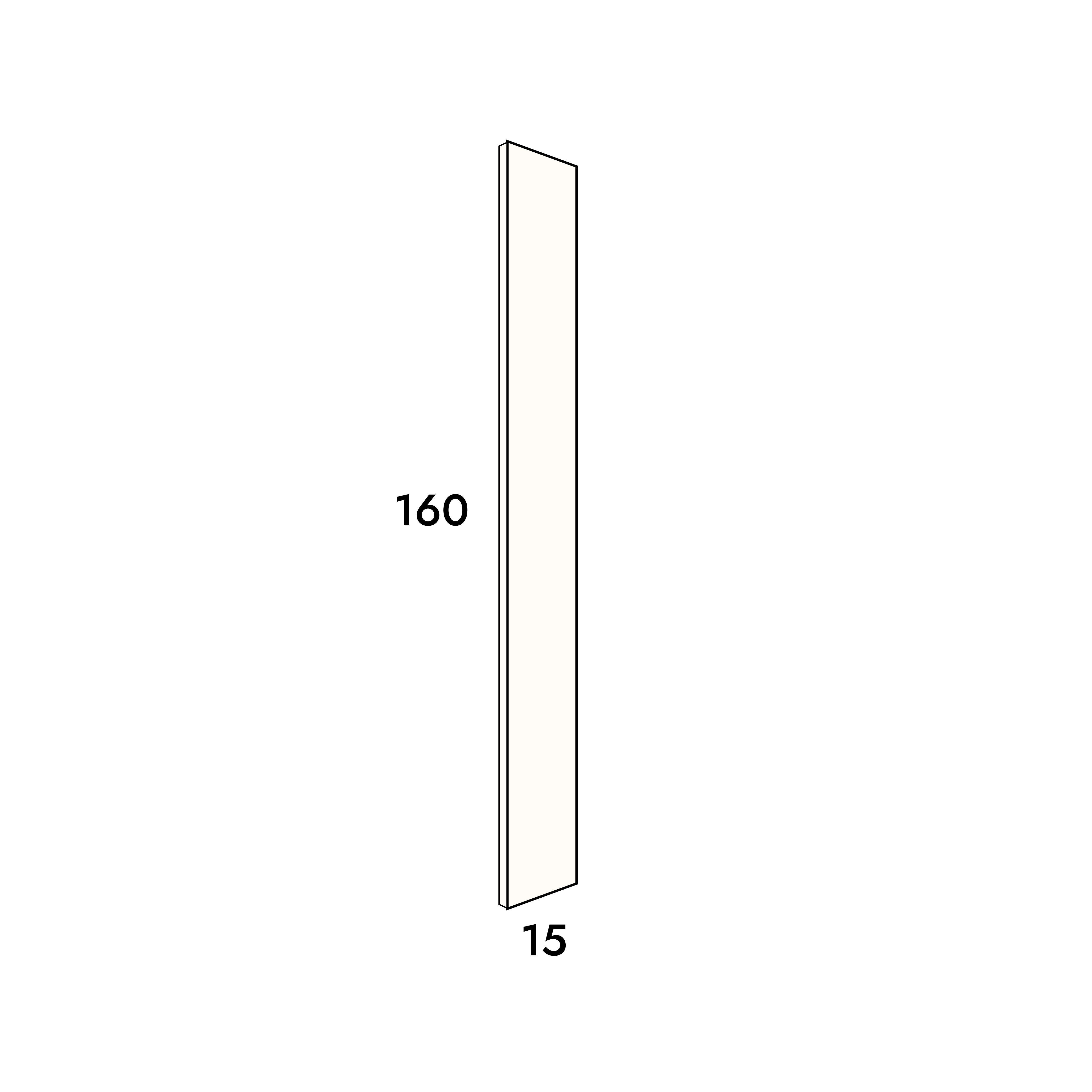 15cm wide, 160cm high filler panel to fit an IKEA Metod kitchen cabinet