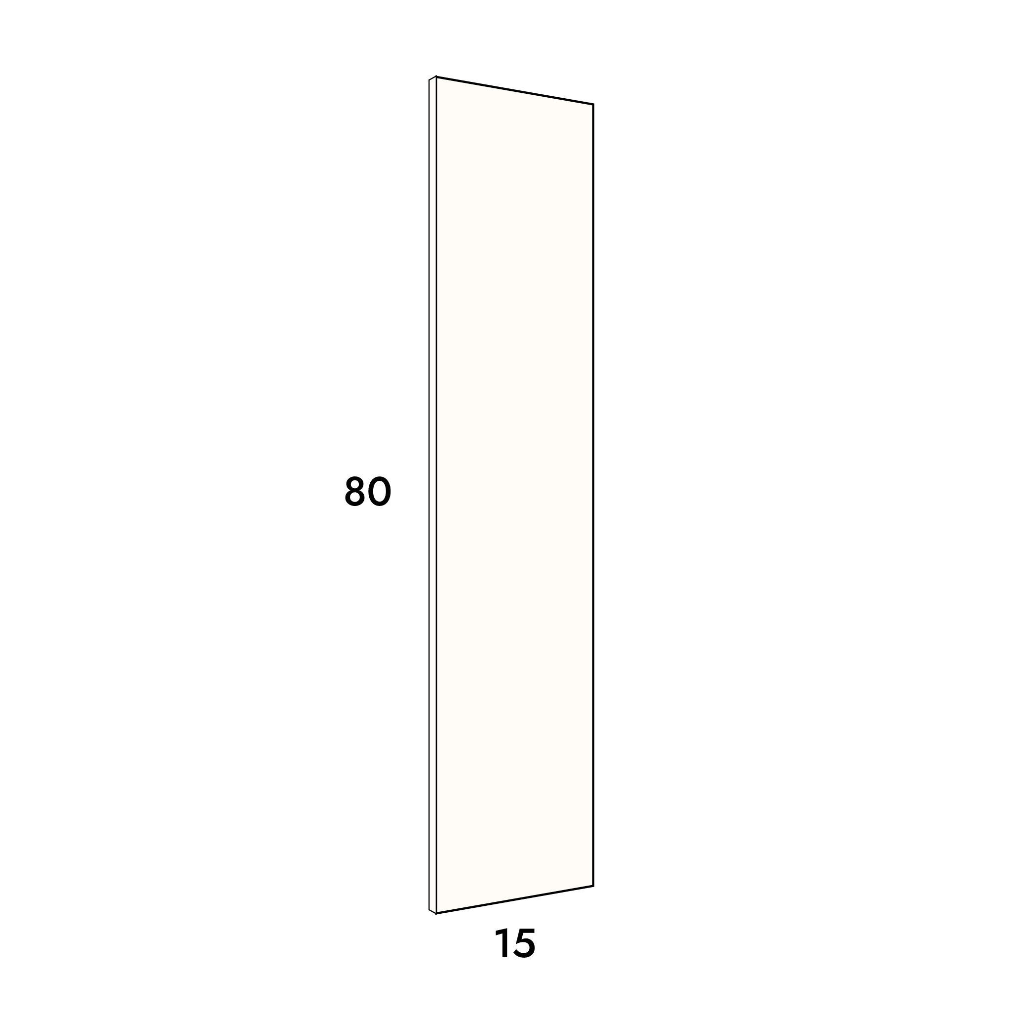 15cm wide, 80cm high filler panel to fit an IKEA Metod kitchen cabinet