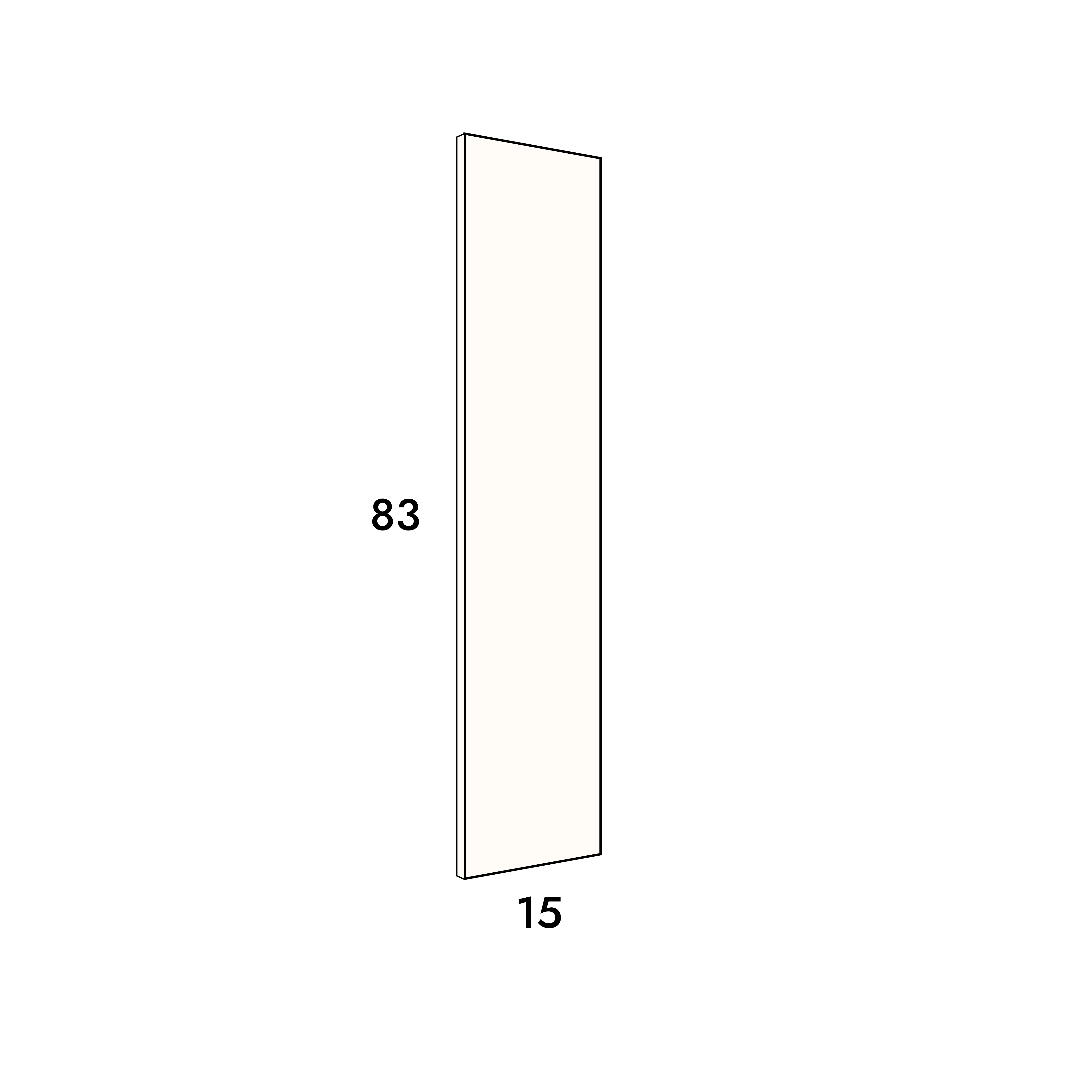 15cm wide, 83cm high filler panel to fit an IKEA Metod kitchen cabinet