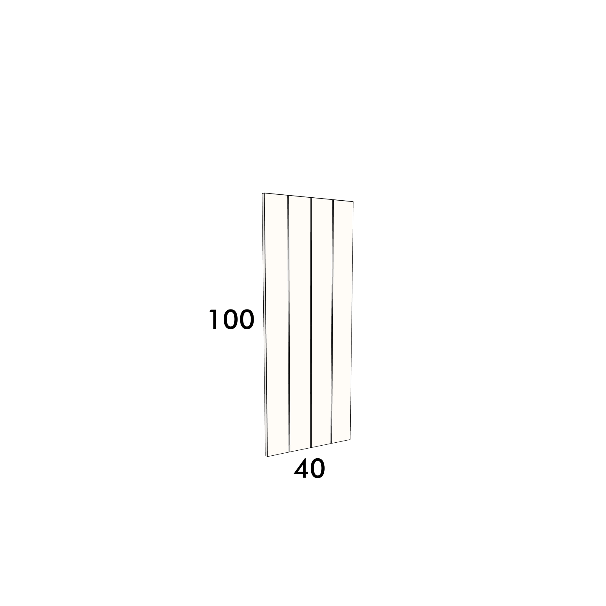 40cm wide, 100cm high cupboard door to fit an IKEA Metod kitchen cabinet