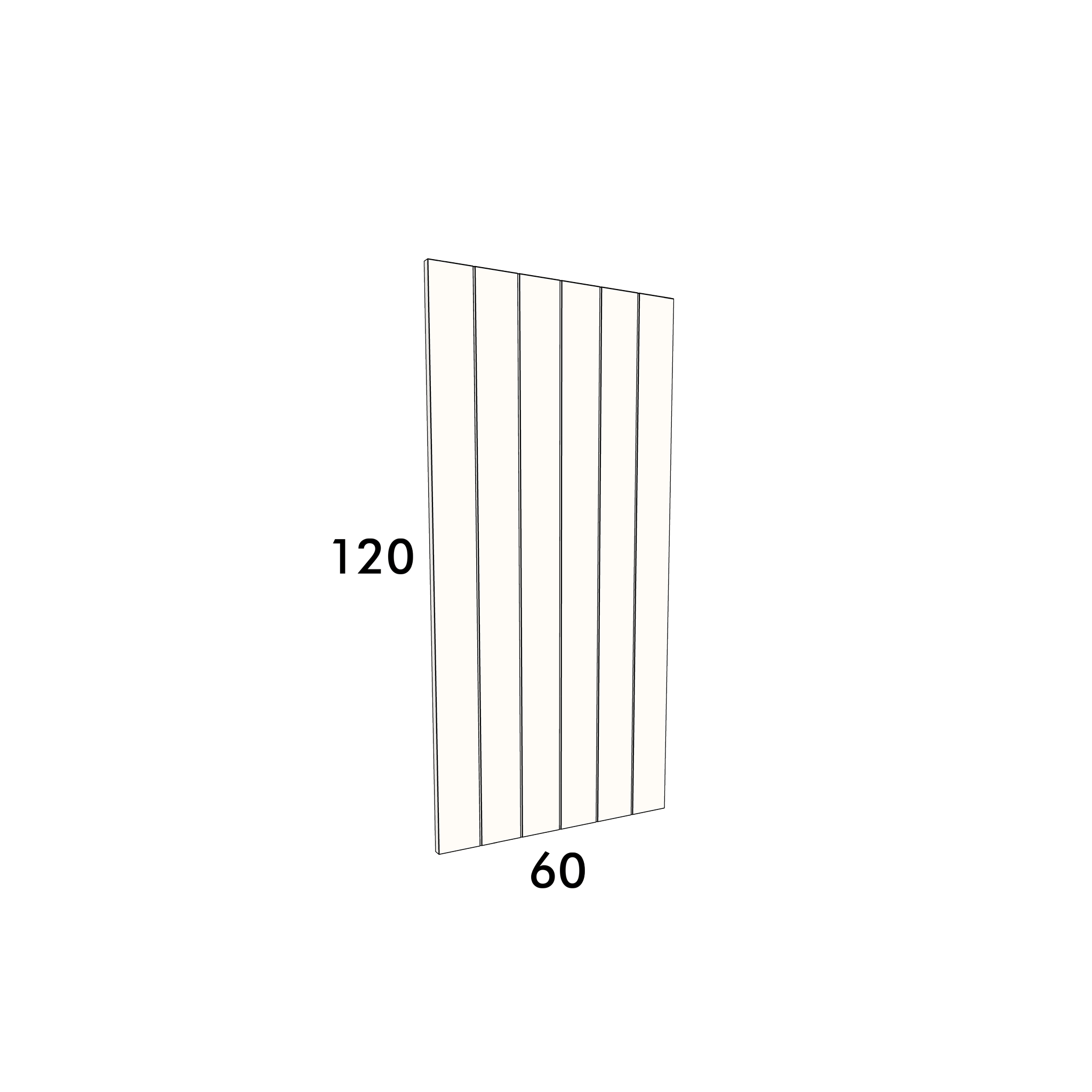60cm wide, 120cm high cupboard door to fit an IKEA Metod kitchen cabinet