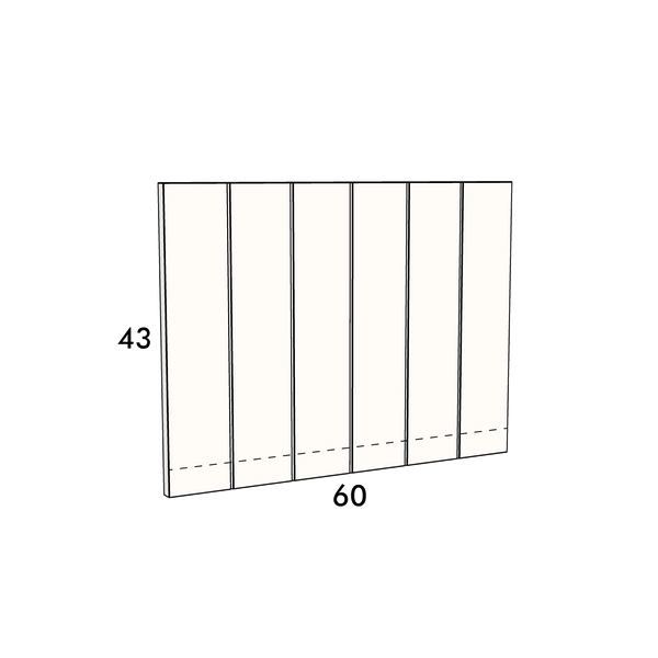 60w x 43h Wall Door with Overhang Linear Natural Veneer