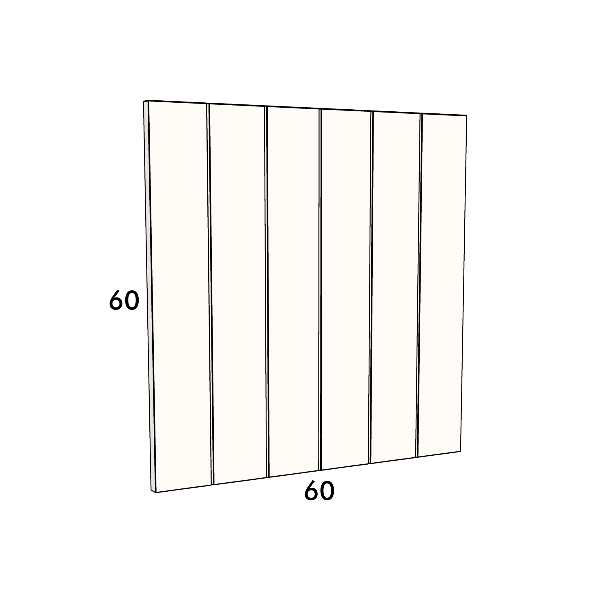 60cm wide, 60cm high cupboard door to fit an IKEA Metod kitchen cabinet