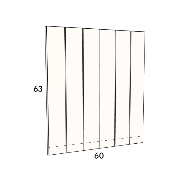 60w x 63h Wall Door Linear with Overhang Raw