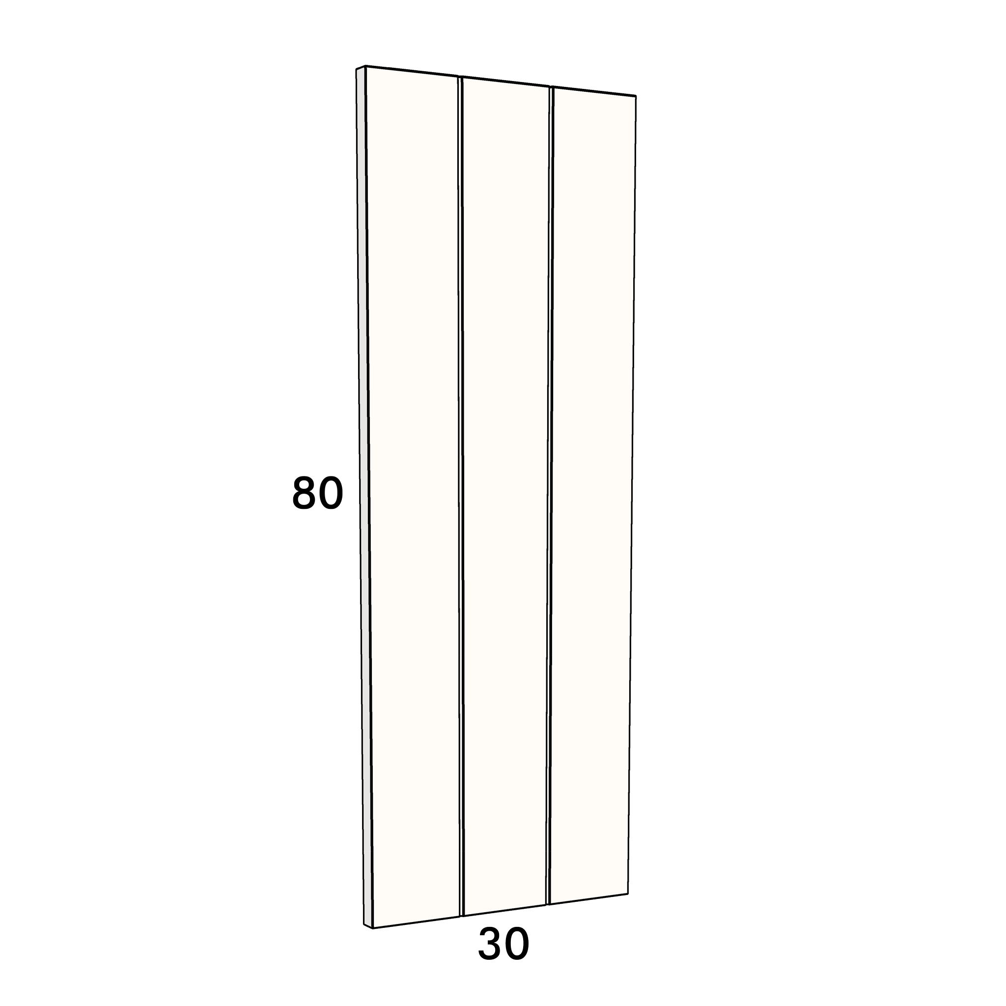 30cm wide, 80cm high cupboard door to fit an IKEA Metod kitchen cabinet