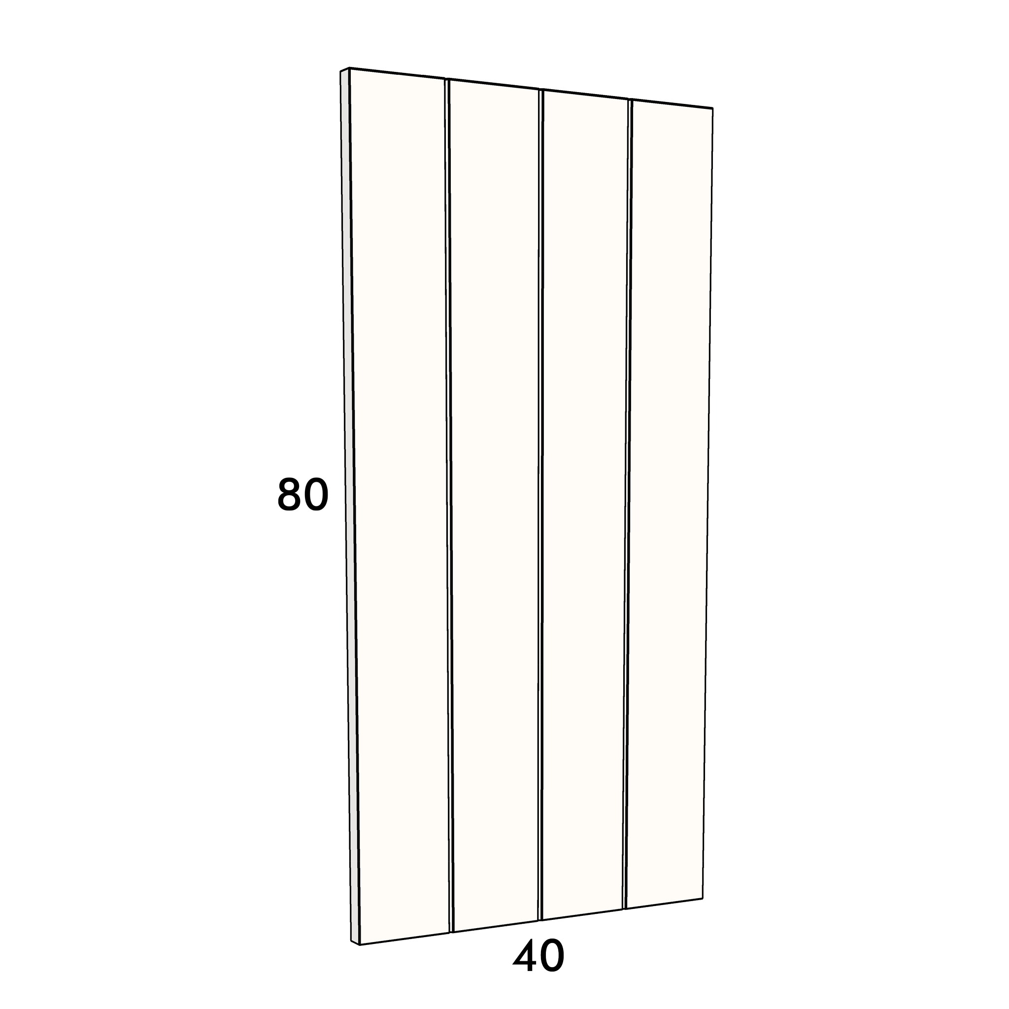40cm wide, 80cm high cupboard door to fit an IKEA Metod kitchen cabinet