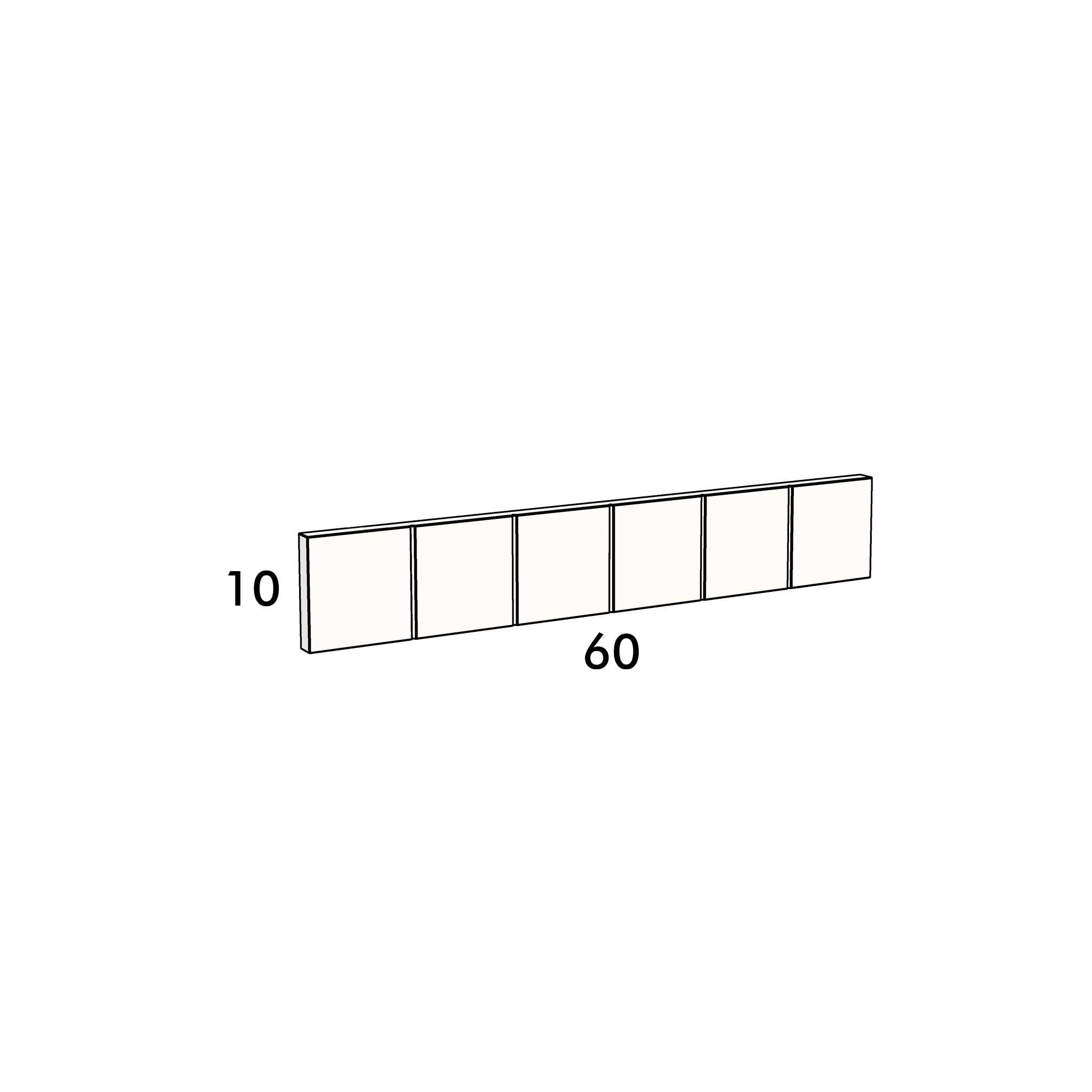 60cm wide, 10cm high drawer front to fit an IKEA Metod kitchen cabinet