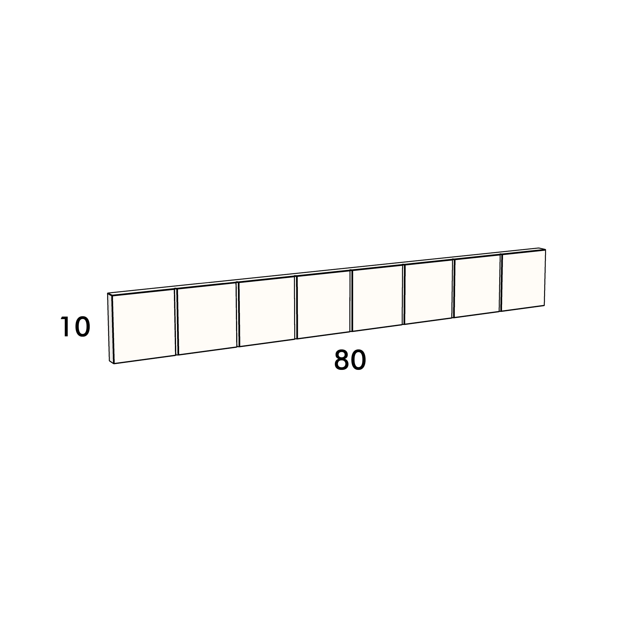 80cm wide, 10cm high drawer front to fit an IKEA Metod kitchen cabinet