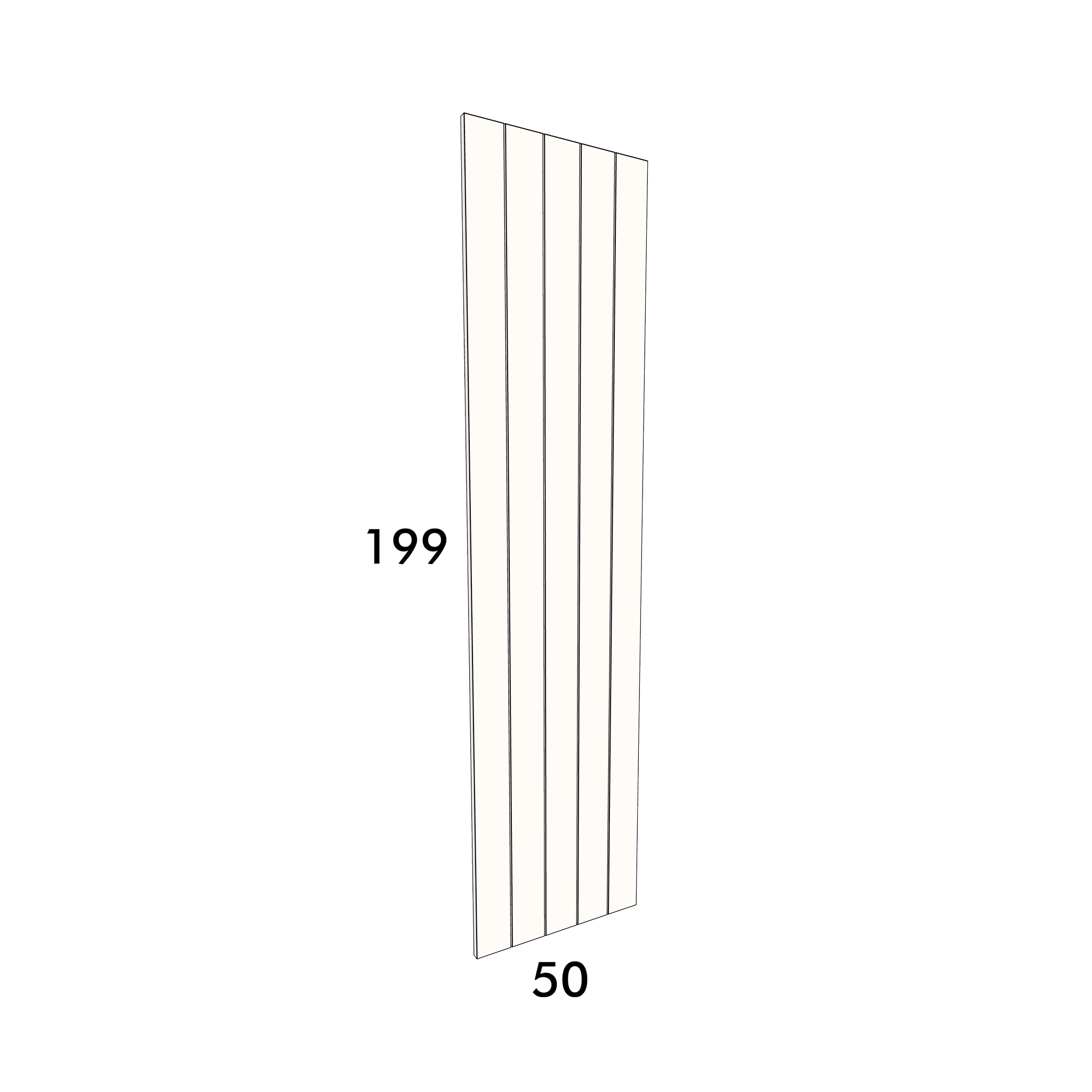 50cm wide, 199cm high cupboard door to fit an IKEA Metod kitchen cabinet