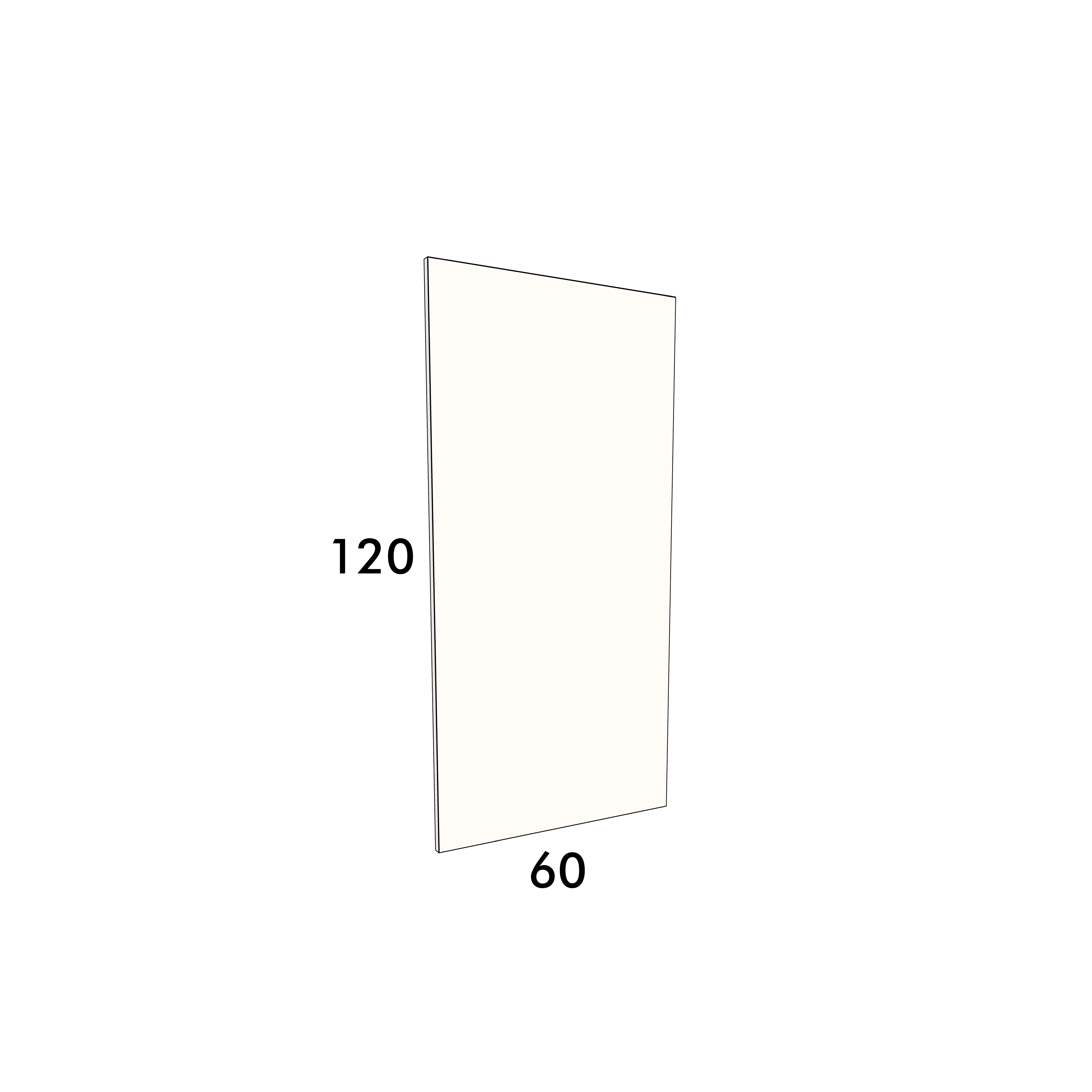 60cm wide, 120cm high cupboard door to fit an IKEA Metod kitchen cabinet