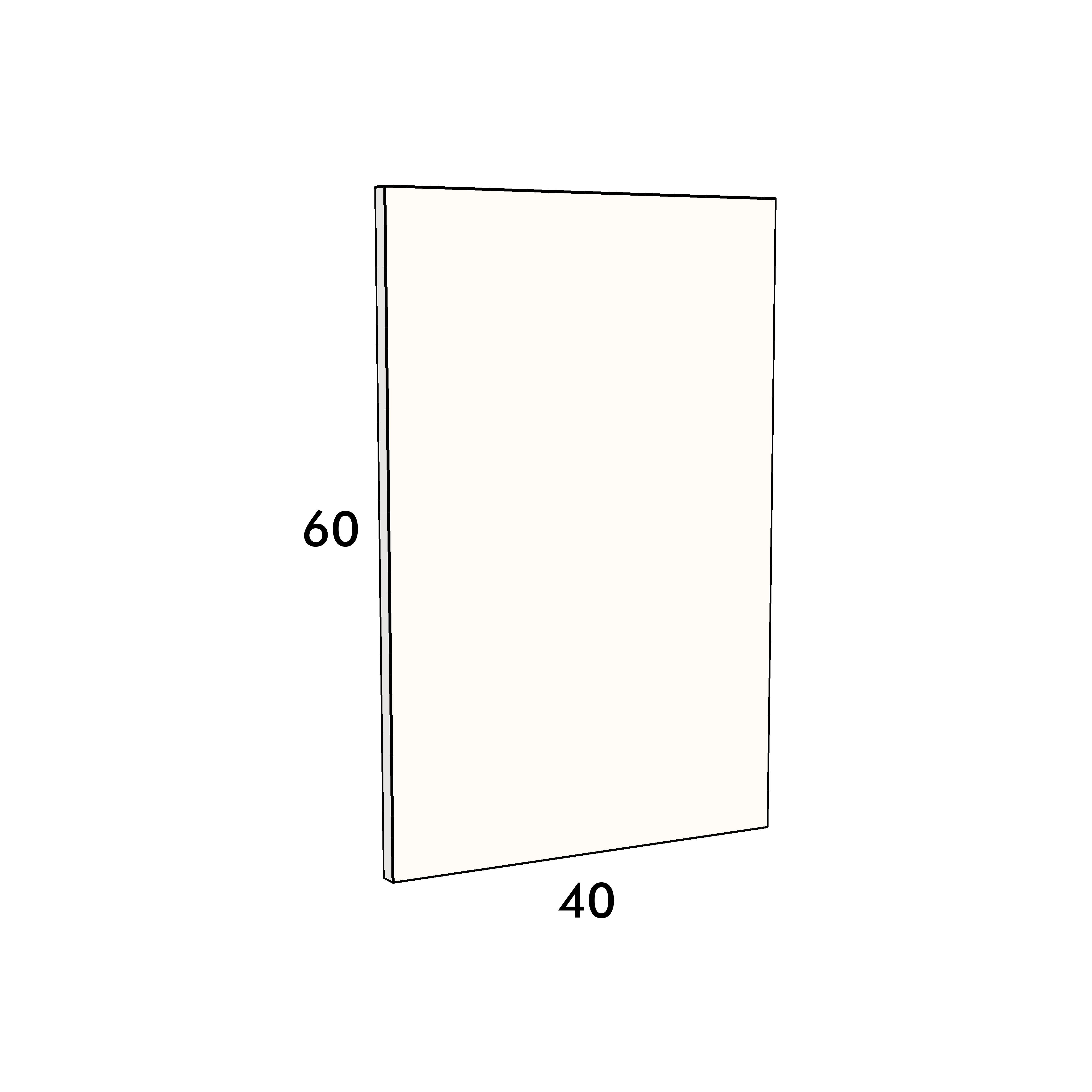 40cm wide, 60cm high cupboard door to fit an IKEA Metod kitchen cabinet
