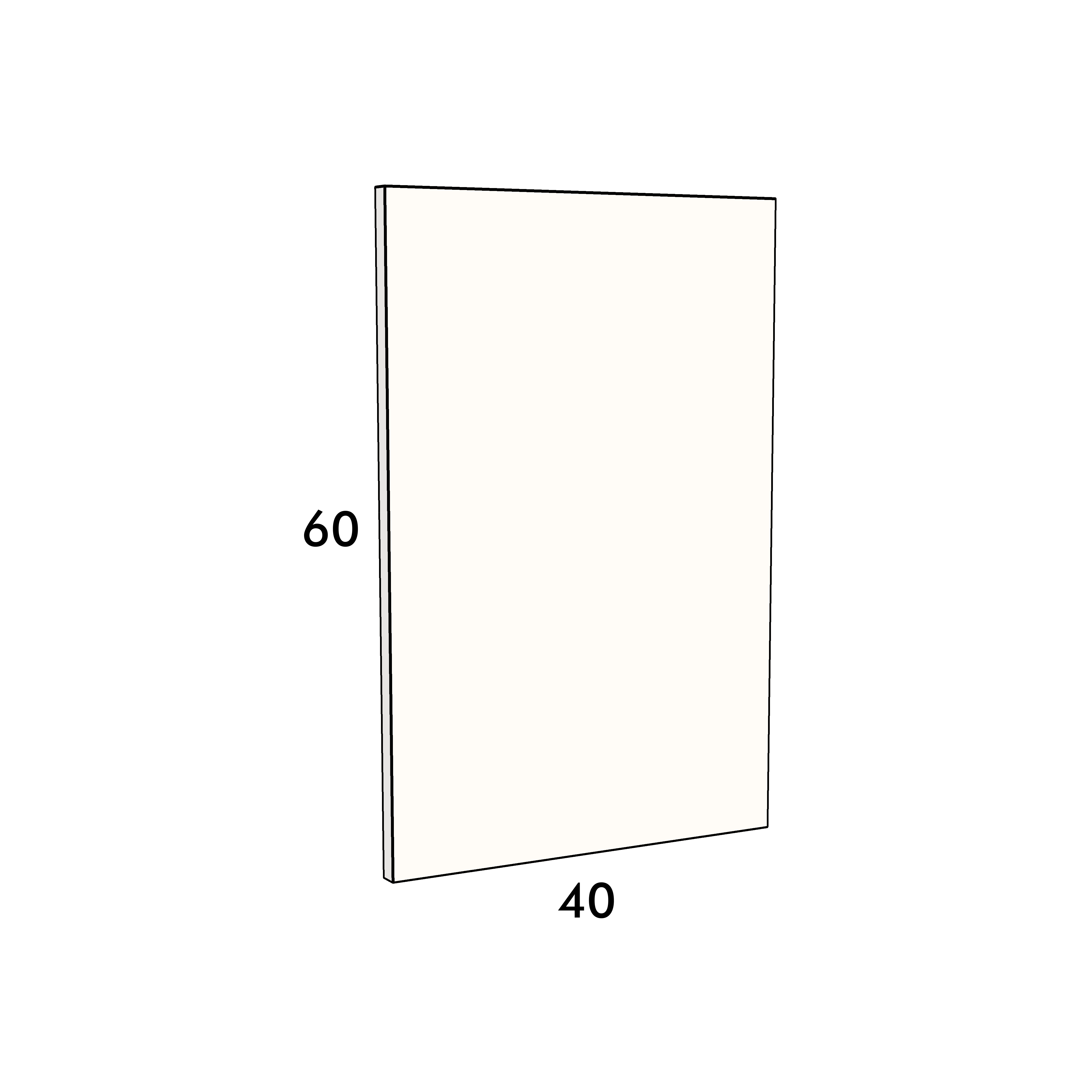 40cm wide, 60cm high cupboard door to fit an IKEA Metod kitchen cabinet