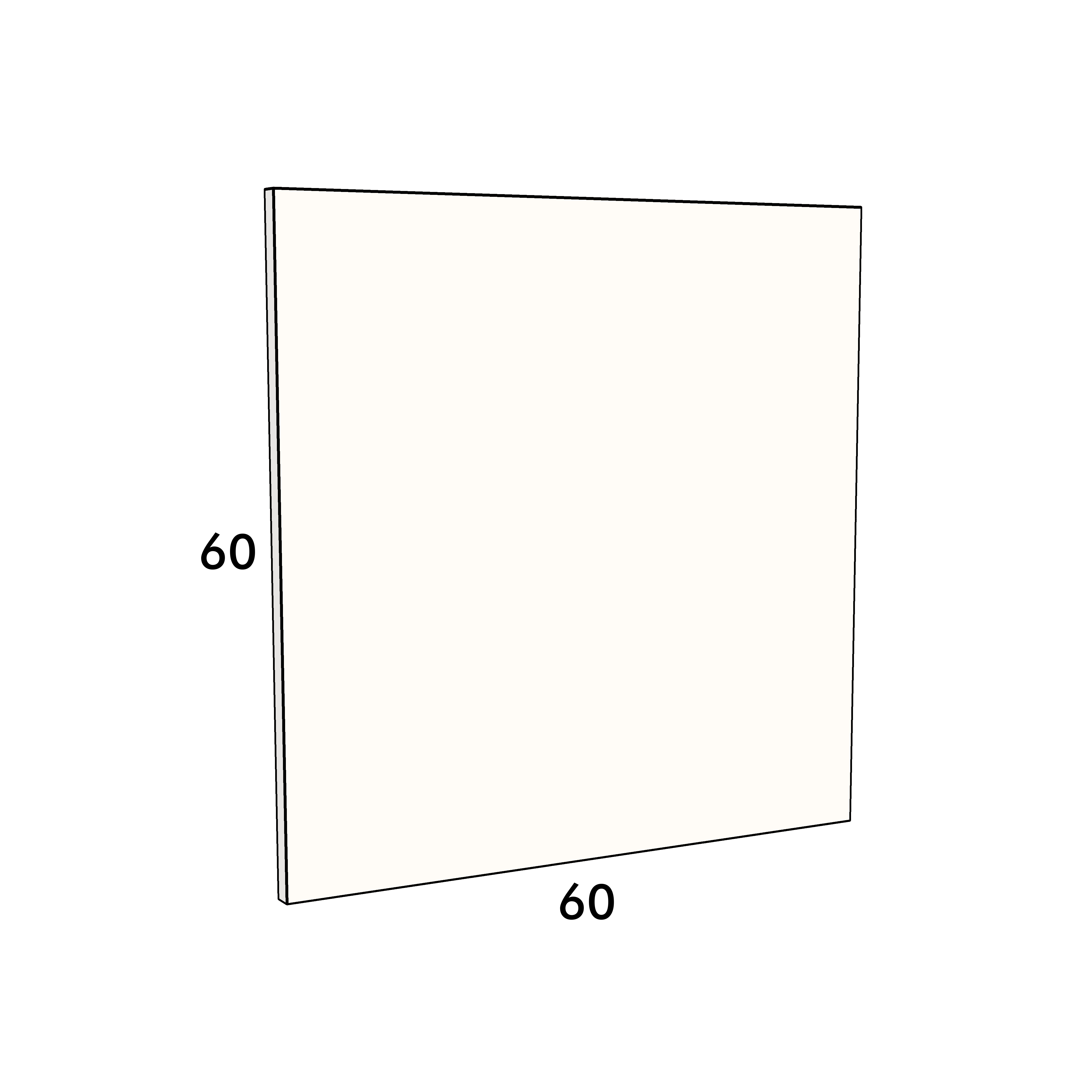 60cm wide, 60cm high cupboard door to fit an IKEA Metod kitchen cabinet