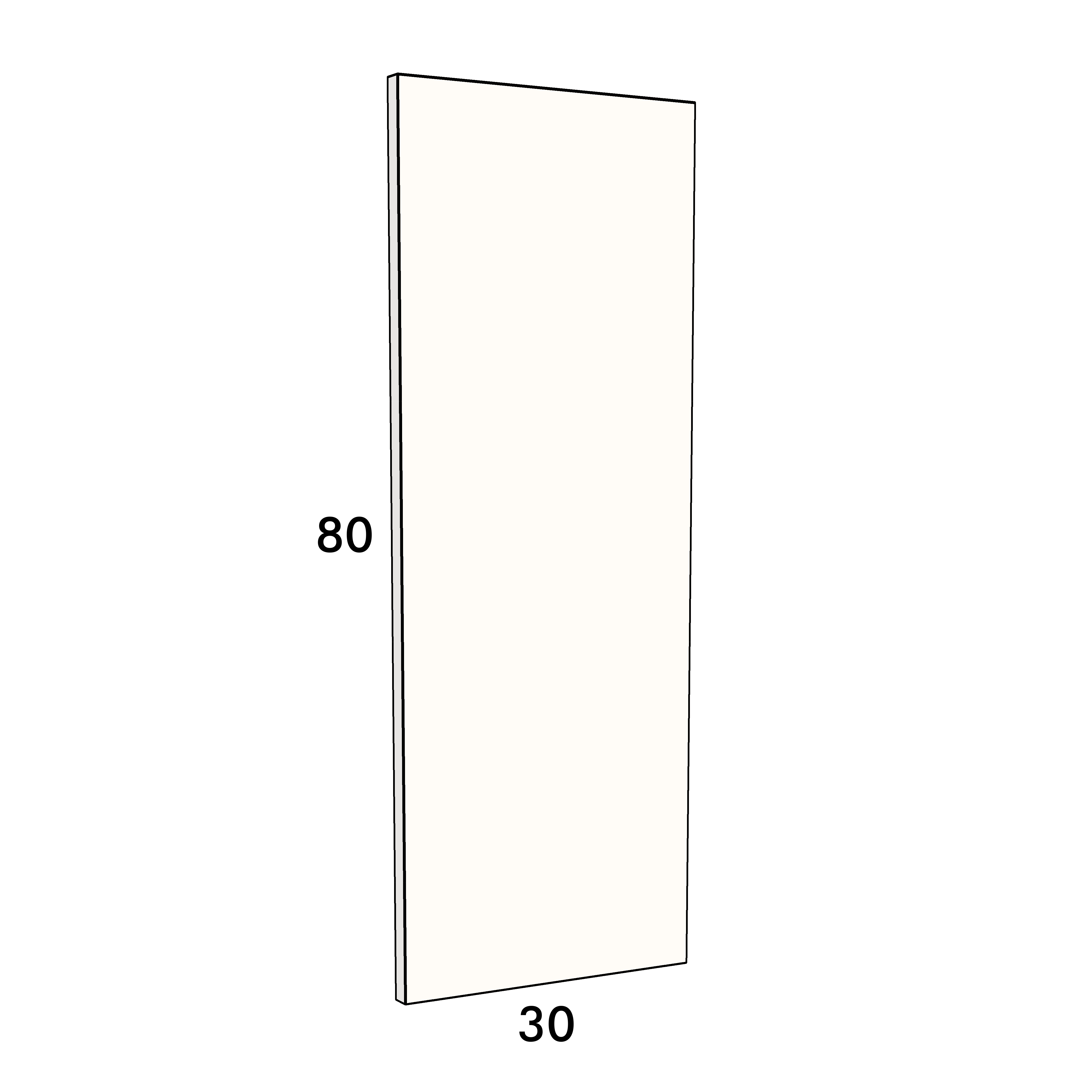 30cm wide, 80cm high cupboard door to fit an IKEA Metod kitchen cabinet