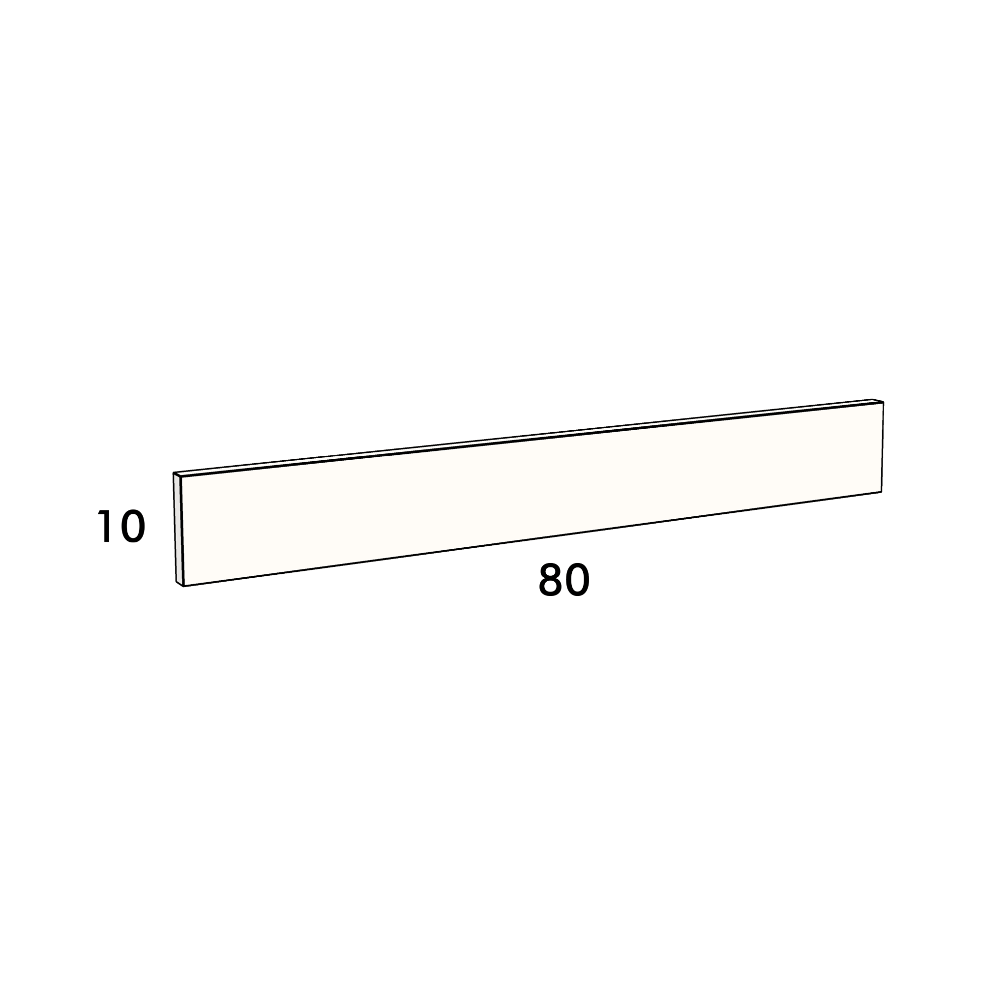 80cm wide, 10cm high drawer front to fit an IKEA Metod kitchen cabinet