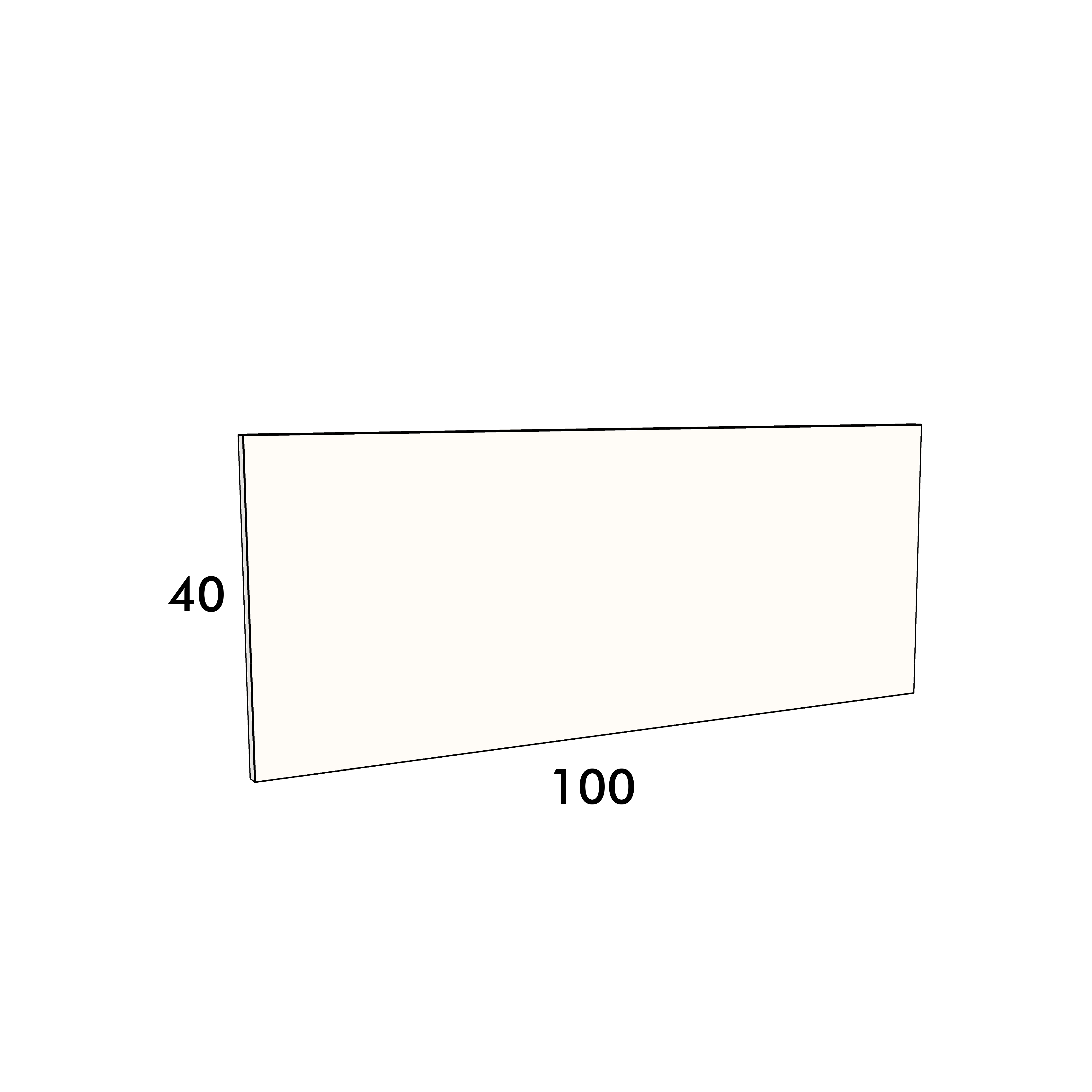 100cm wide, 40cm high cupboard door to fit an IKEA Metod kitchen cabinet
