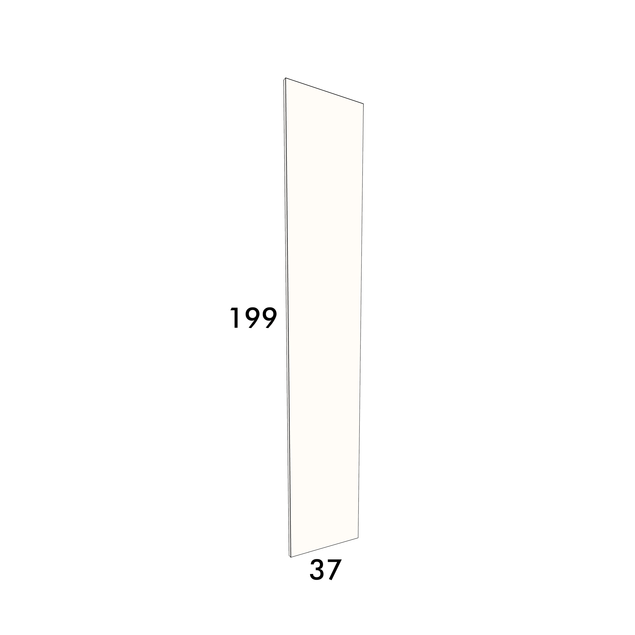 37cm wide, 199cm high door to fit an IKEA Pax wardrobe