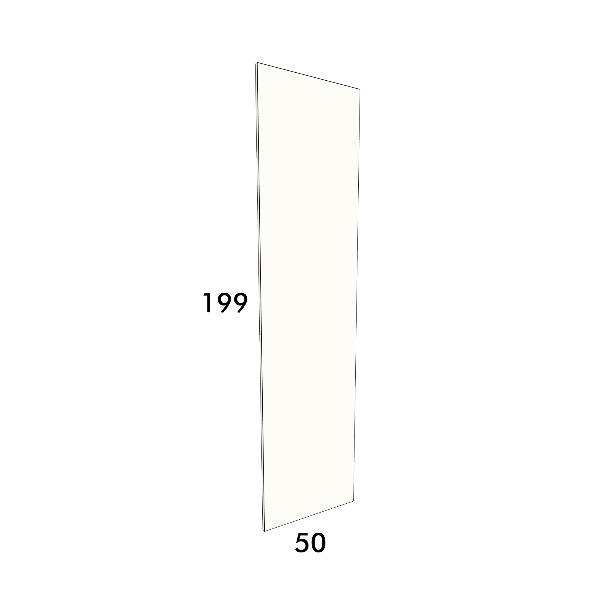 50cm wide, 199cm high door to fit an IKEA Pax wardrobe