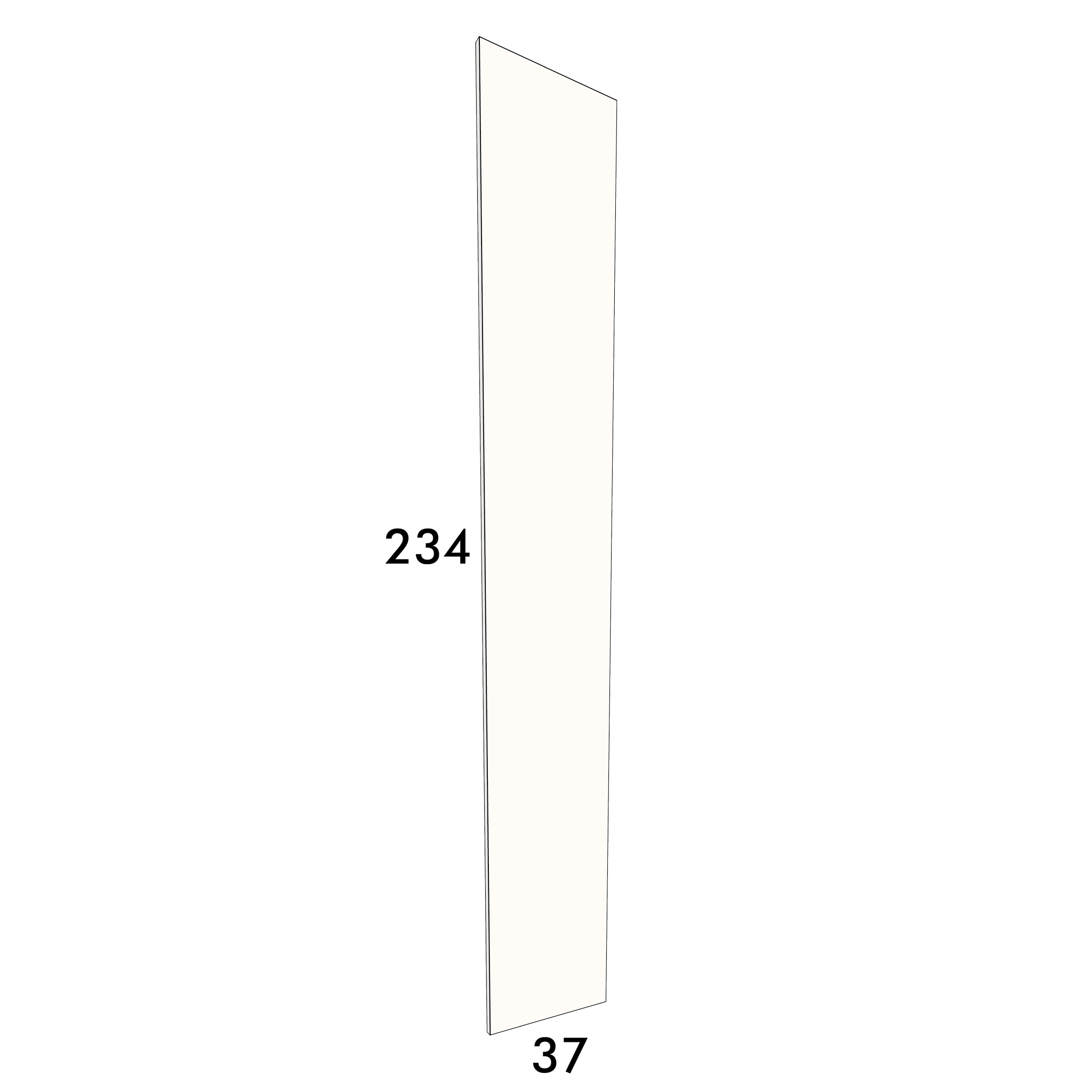 37cm wide, 234cm high door to fit an IKEA Pax wardrobe