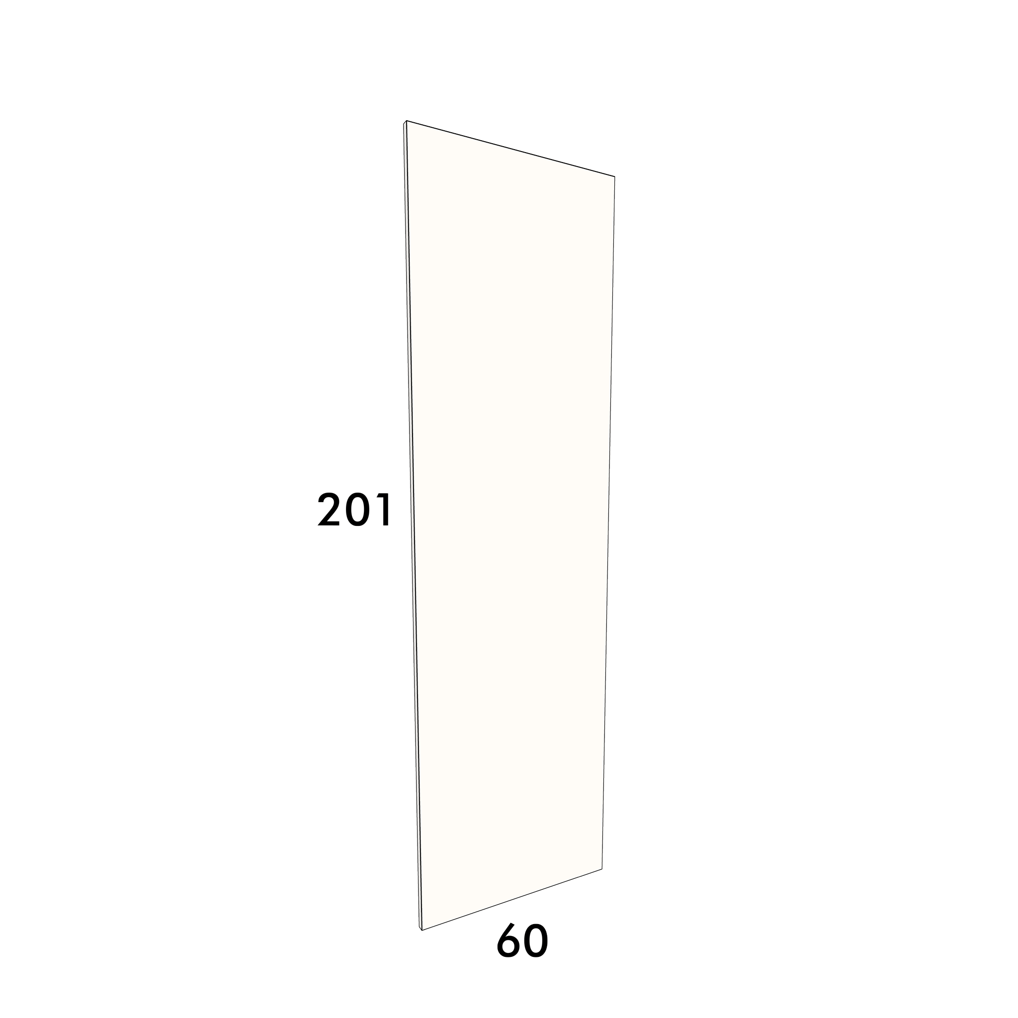 60cm wide, 201cm high cover panel to fit an IKEA Pax wardrobe