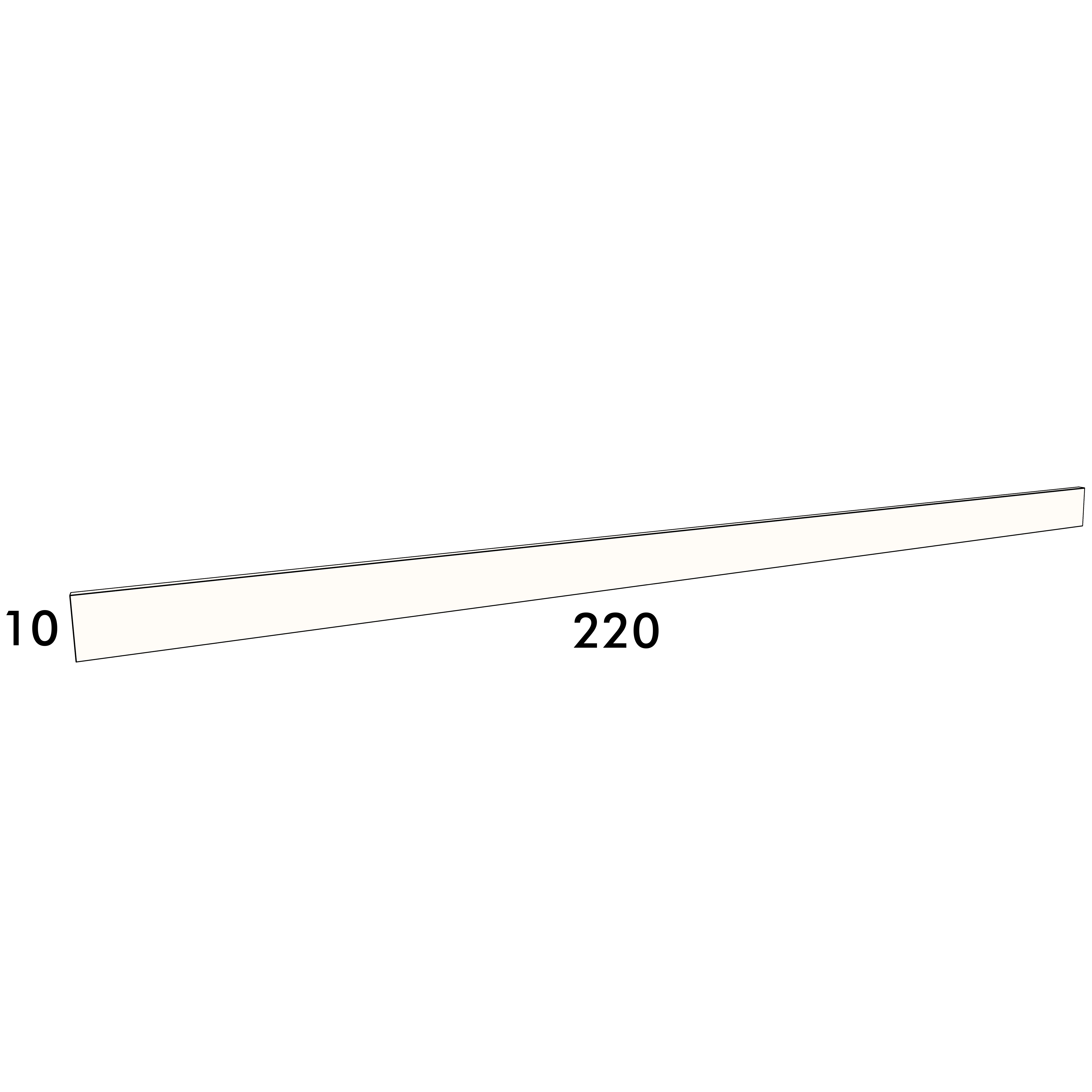 220cm long, 10cm high plinth to fit an IKEA Metod kitchen cabinet