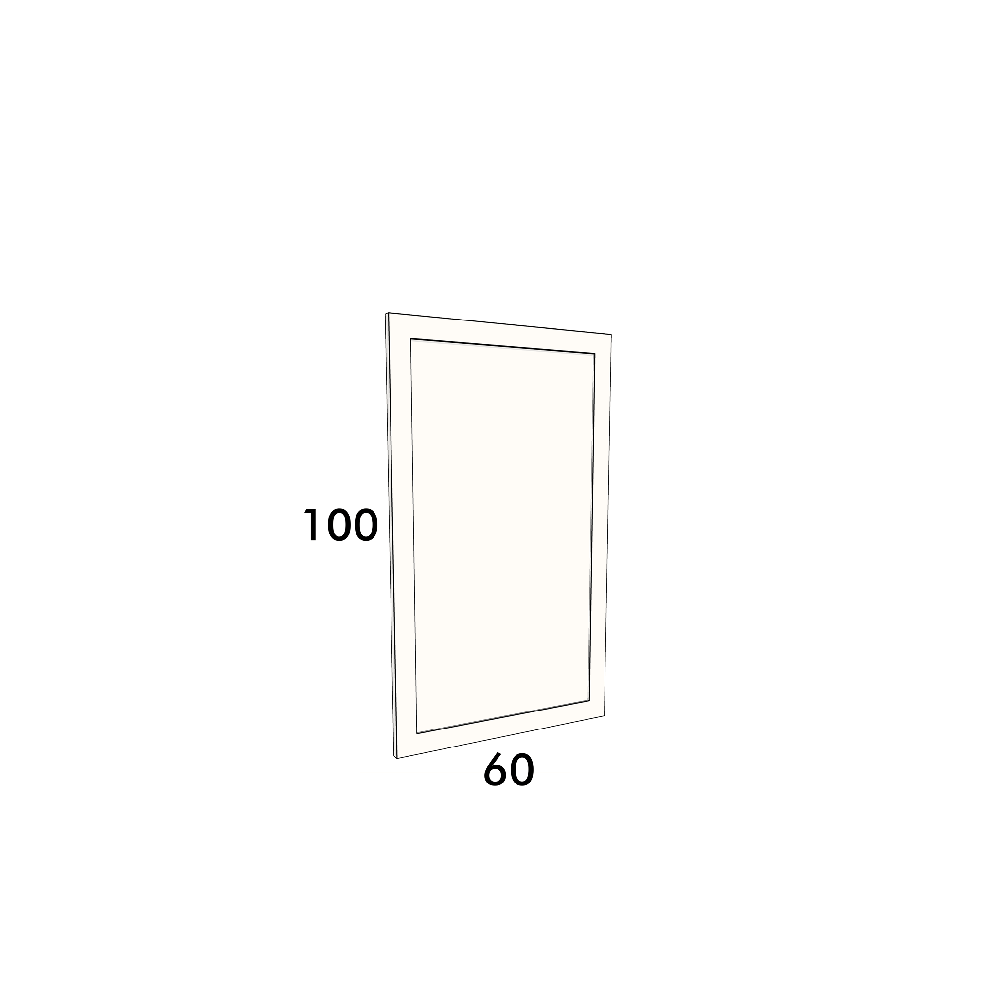 60cm wide, 100cm high cupboard door to fit an IKEA Metod kitchen cabinet