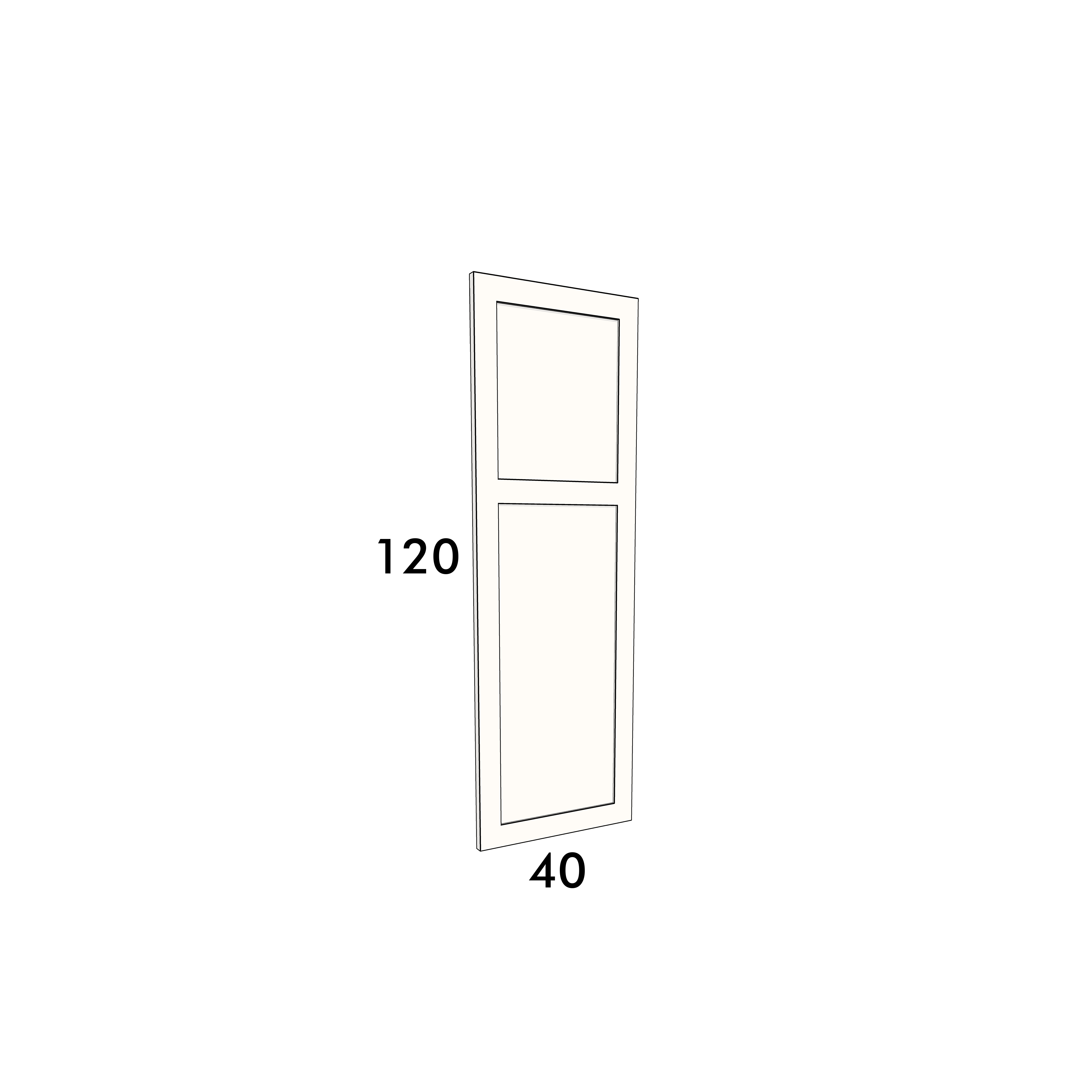 40cm wide, 120cm high cupboard door to fit an IKEA Metod kitchen cabinet