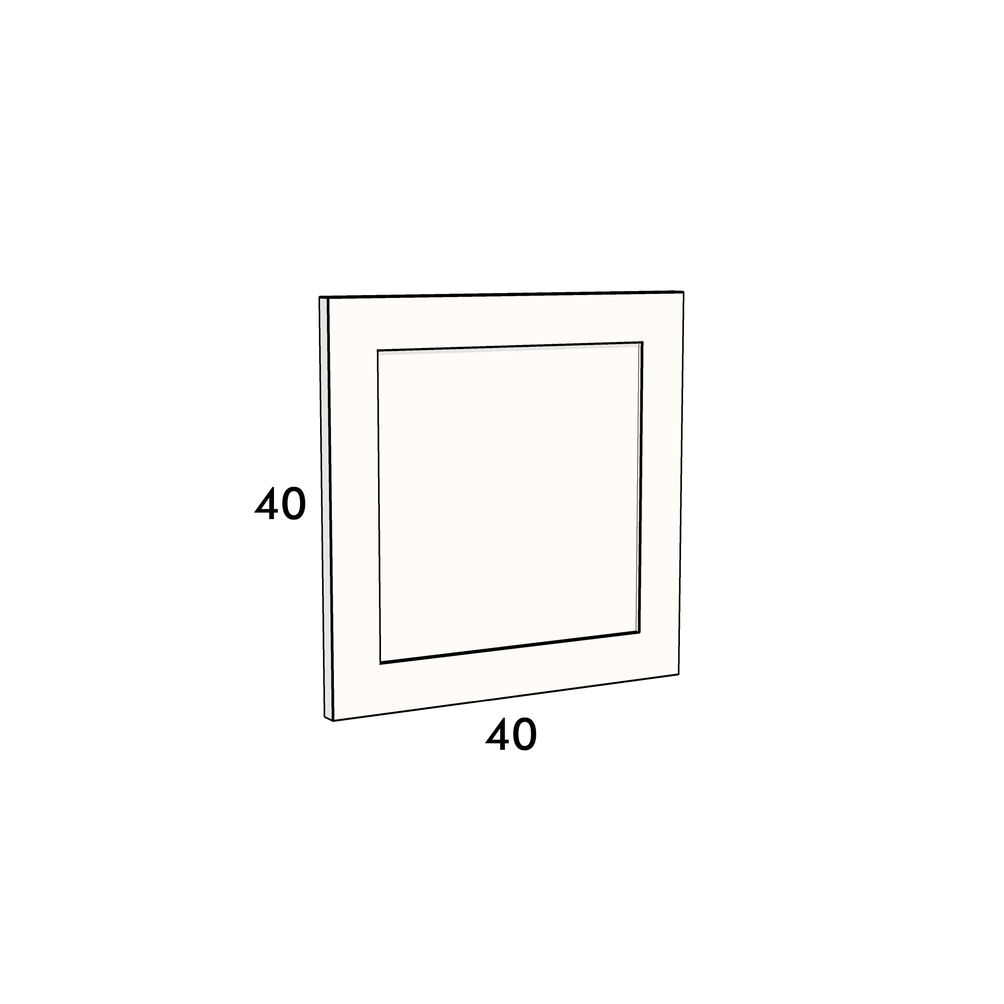 40cm wide, 40cm high cupboard door to fit an IKEA Metod kitchen cabinet