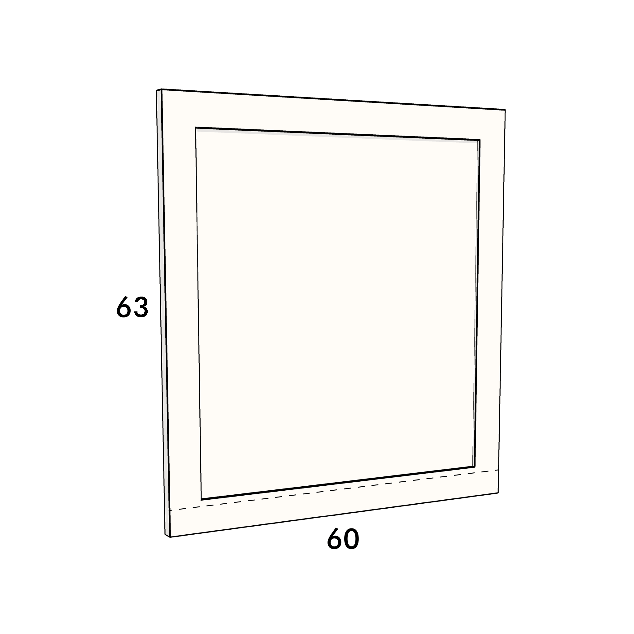 60cm wide, 63cm high cupboard door to fit an IKEA Metod kitchen cabinet