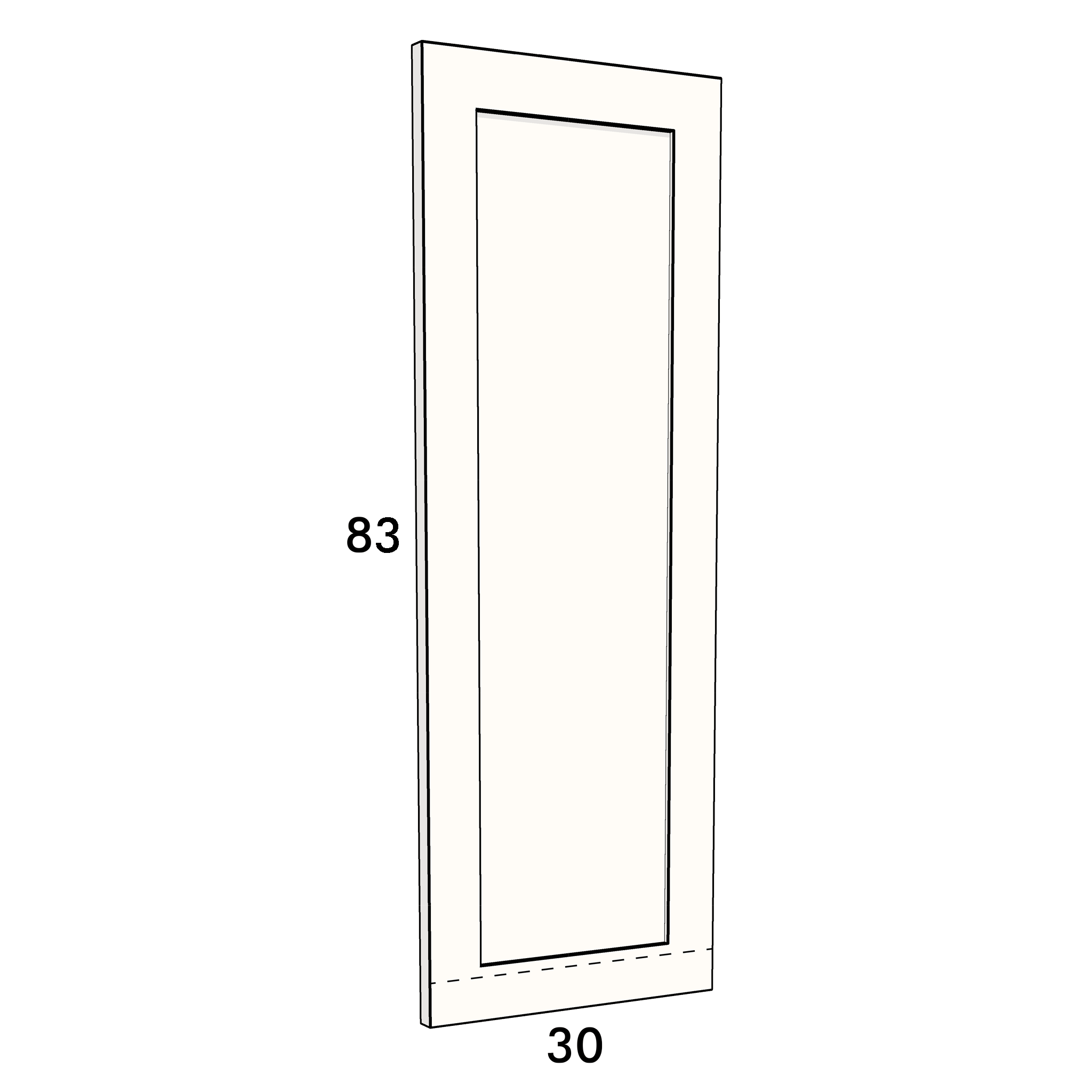 30cm wide, 83cm high cupboard door to fit an IKEA Metod kitchen cabinet