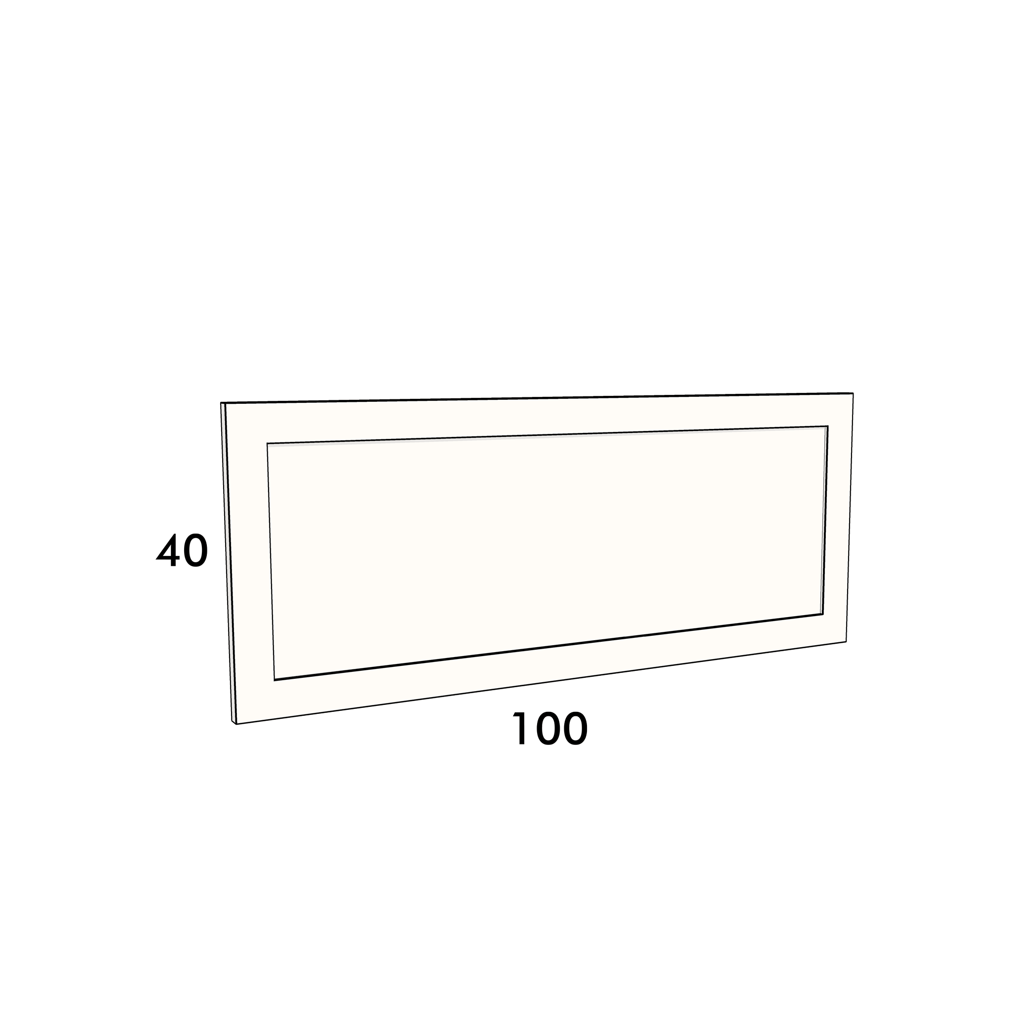 100cm wide, 40cm high cupboard door to fit an IKEA Metod kitchen cabinet