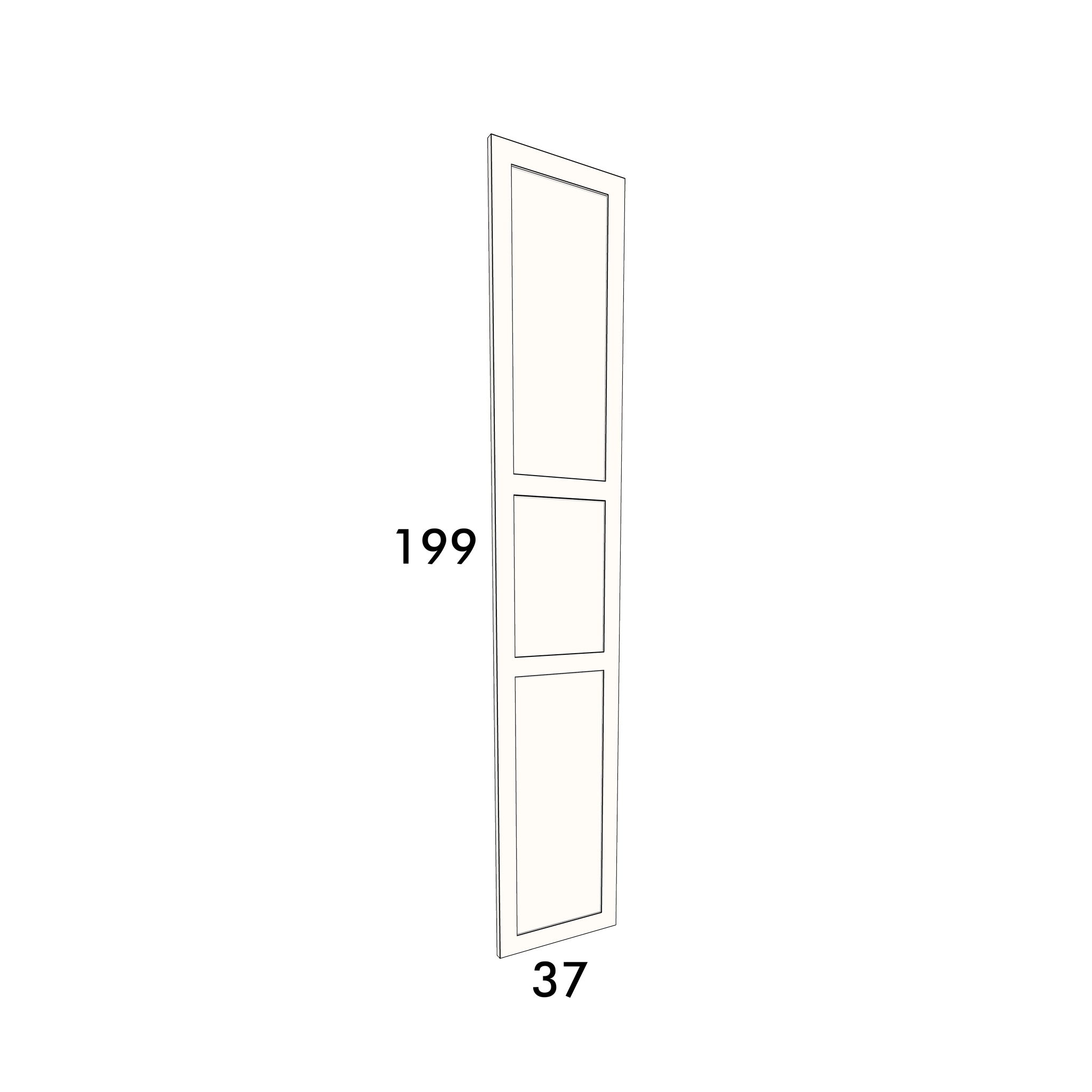 37cm wide, 199cm high cupboard door to fit an IKEA Metod kitchen cabinet