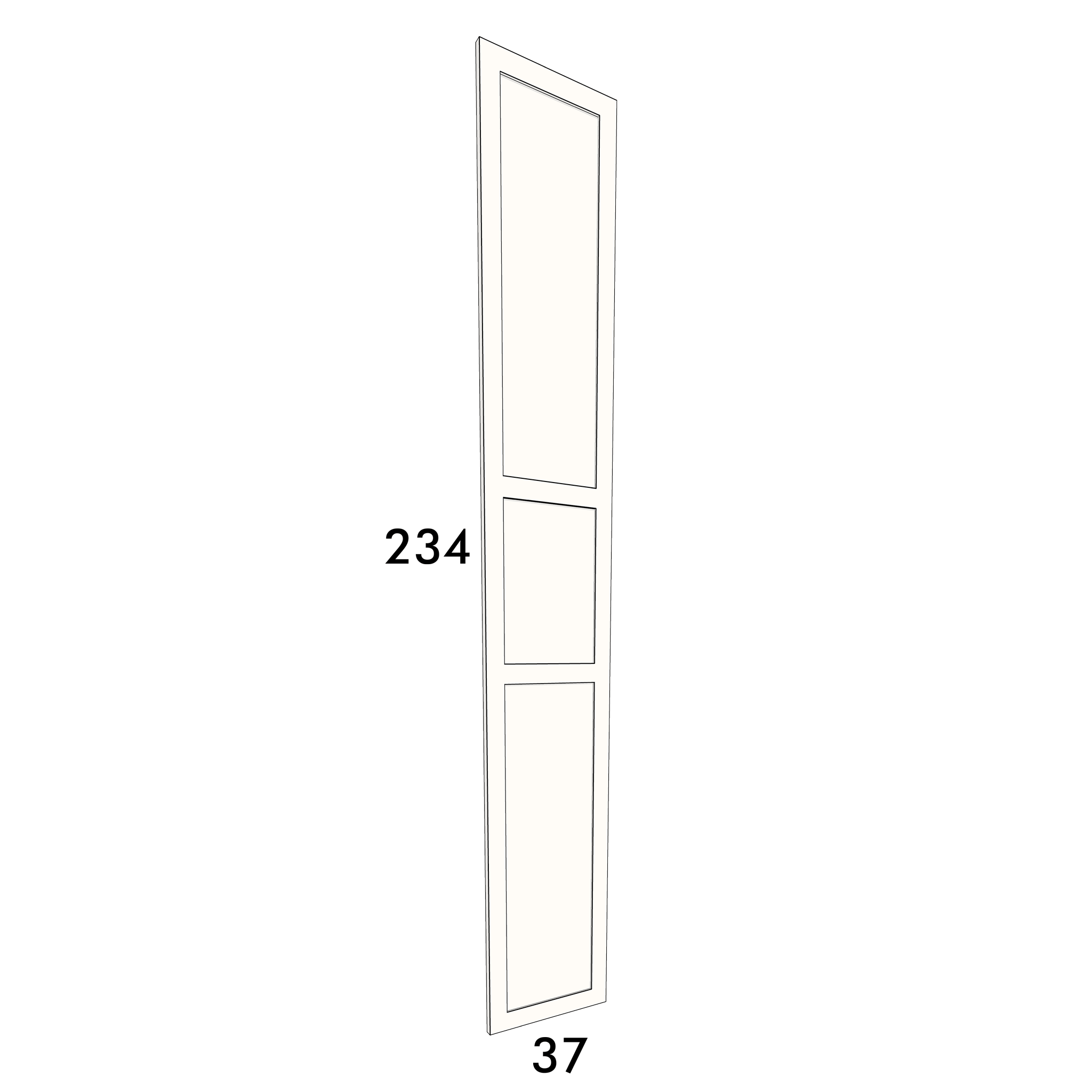 37cm wide, 234cm high cupboard door to fit an IKEA Metod kitchen cabinet