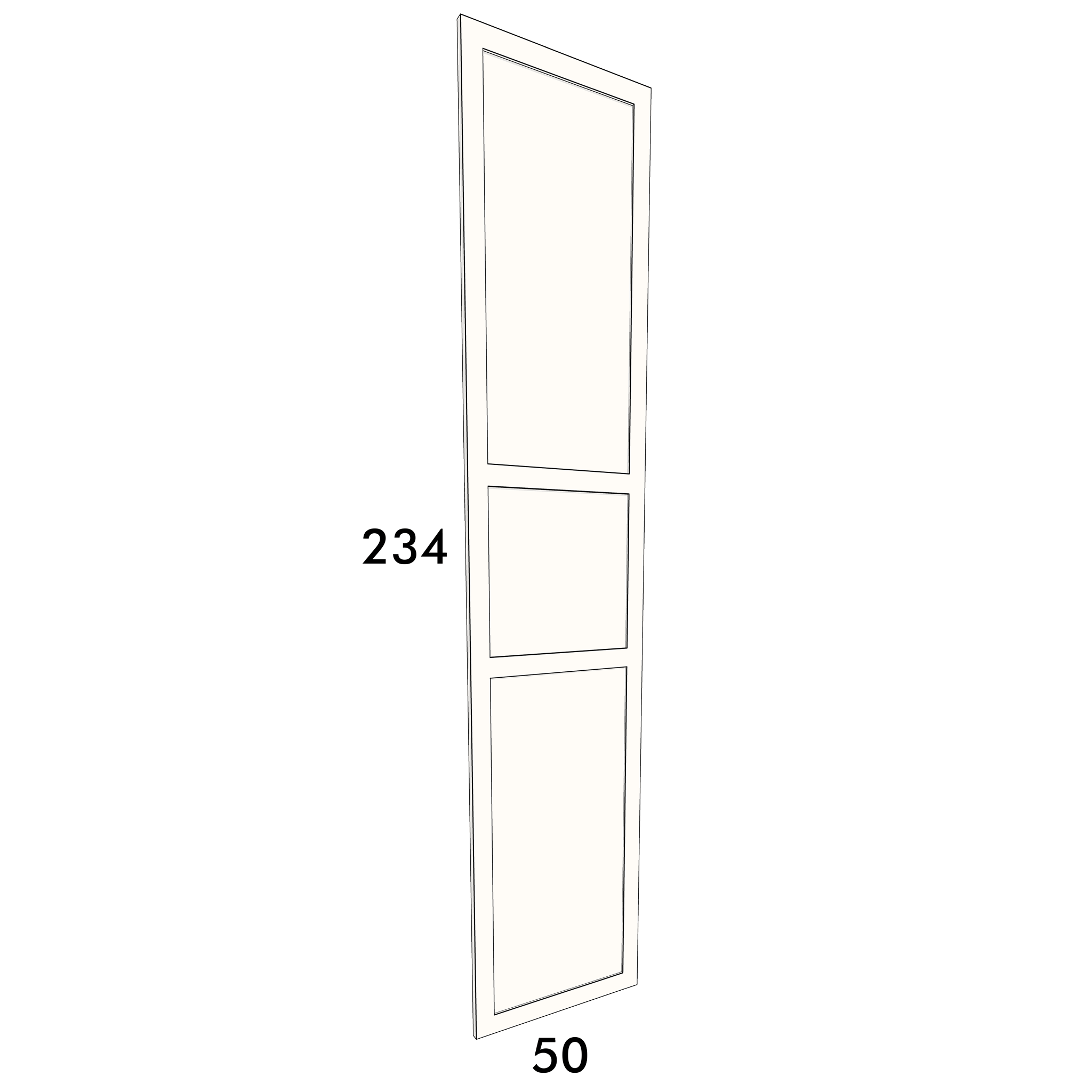 50cm wide, 234cm high cupboard door to fit an IKEA Metod kitchen cabinet