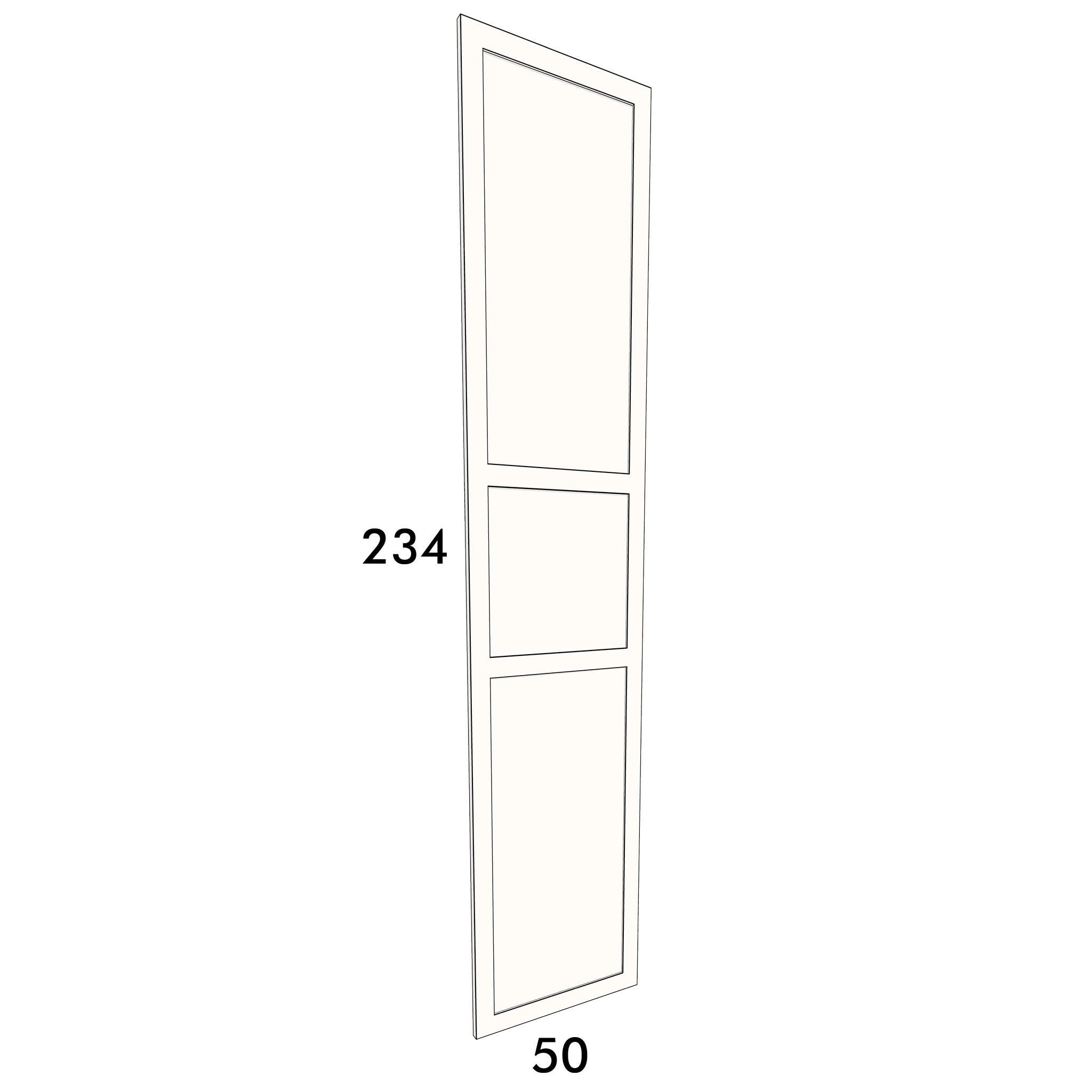 50cm wide, 234cm high cupboard door to fit an IKEA Metod kitchen cabinet