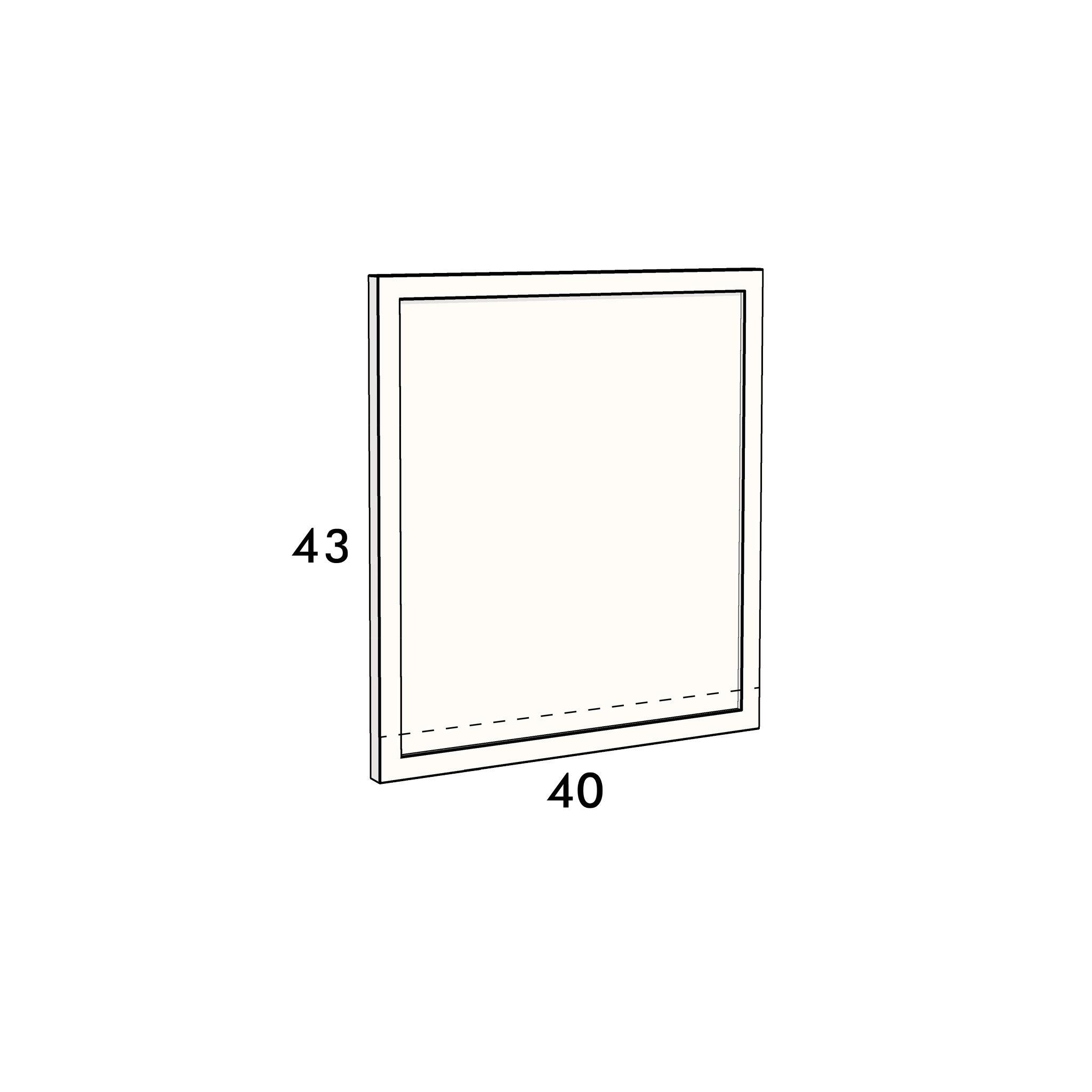40cm wide, 43cm high cupboard door to fit an IKEA Metod kitchen cabinet