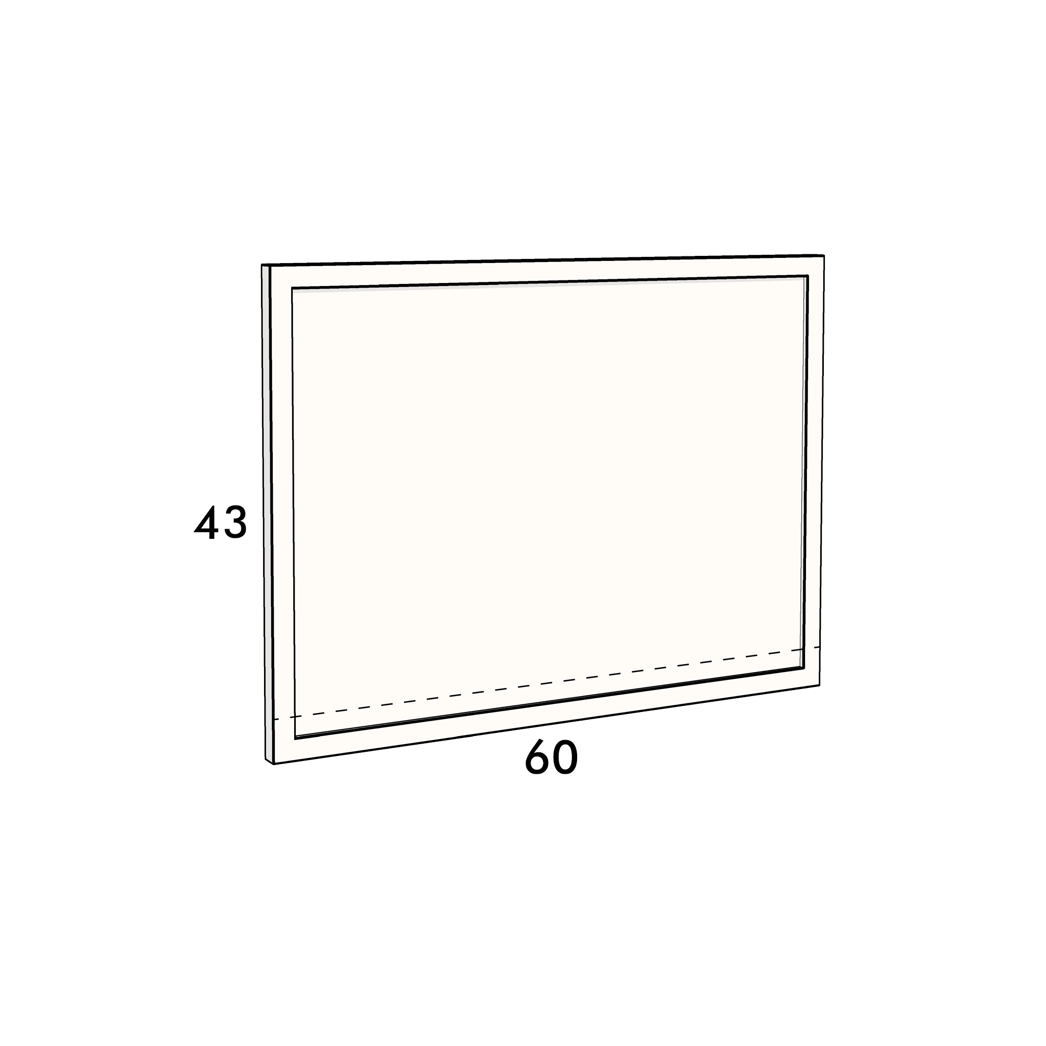 60cm wide, 43cm high cupboard door to fit an IKEA Metod kitchen cabinet