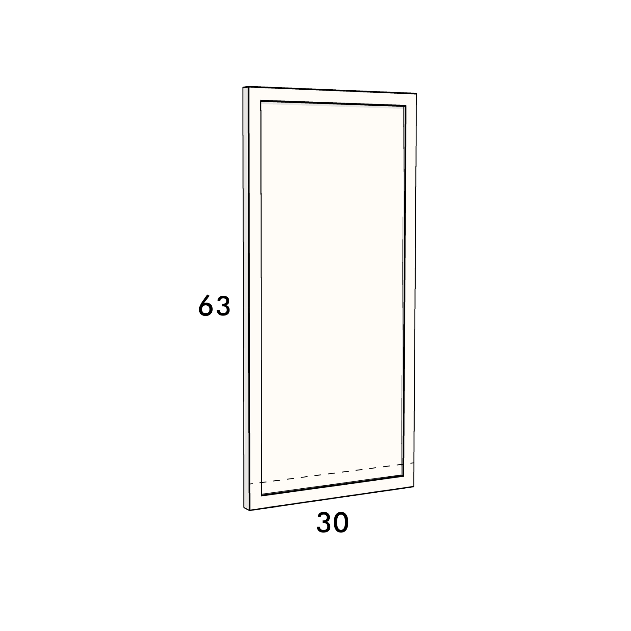 30cm wide, 63cm high cupboard door to fit an IKEA Metod kitchen cabinet