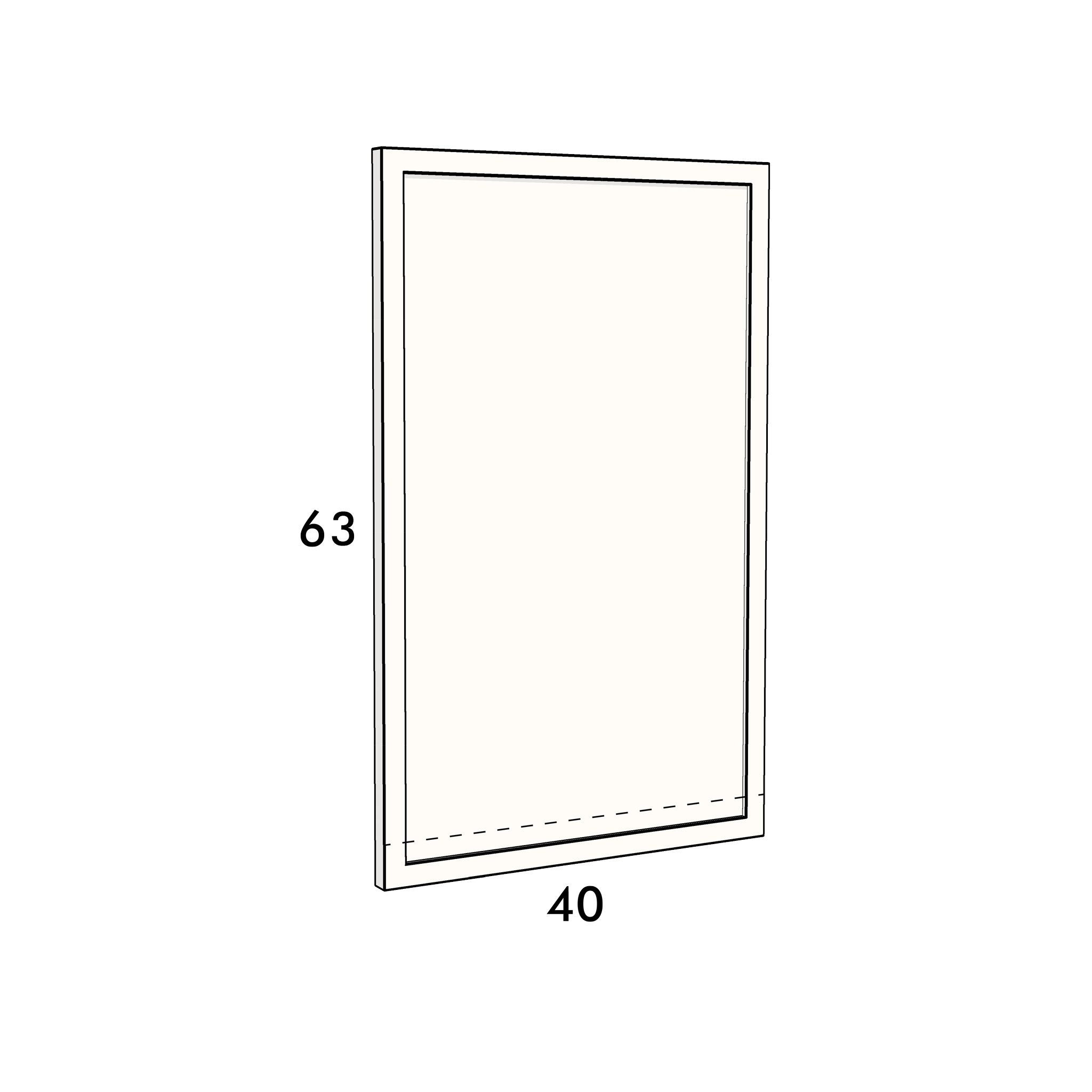 40cm wide, 63cm high cupboard door to fit an IKEA Metod kitchen cabinet