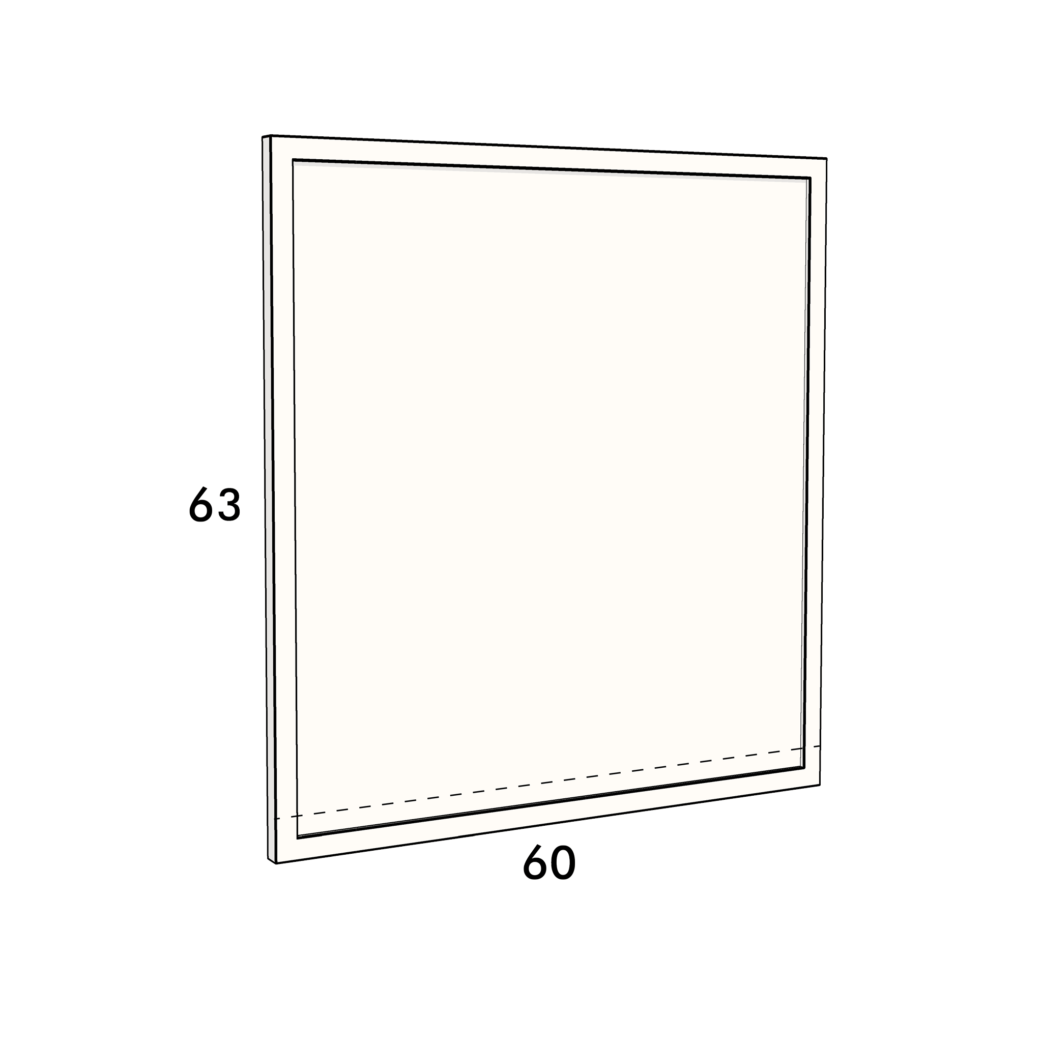 60cm wide, 63cm high cupboard door to fit an IKEA Metod kitchen cabinet