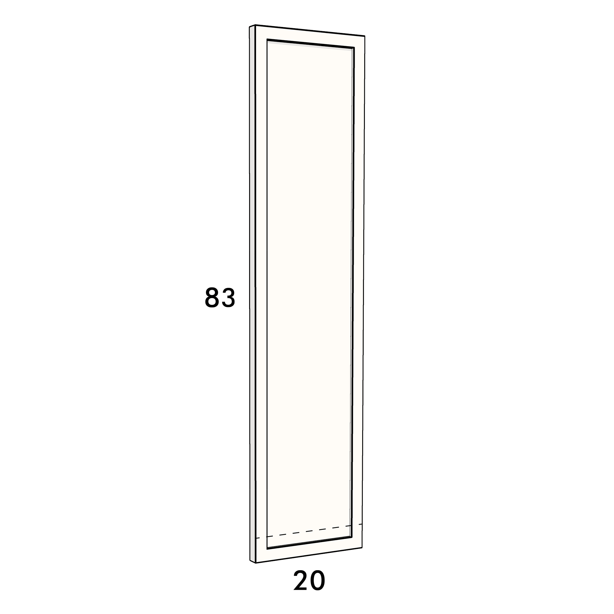 20cm wide, 83cm high cupboard door to fit an IKEA Metod kitchen cabinet