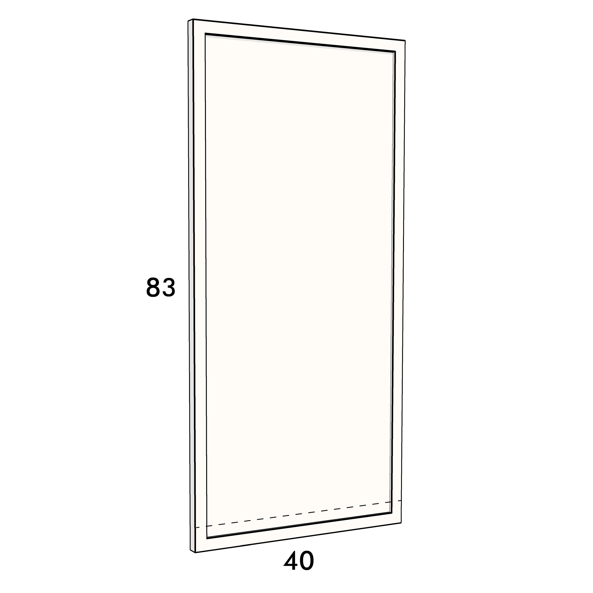 40cm wide, 83cm high cupboard door to fit an IKEA Metod kitchen cabinet