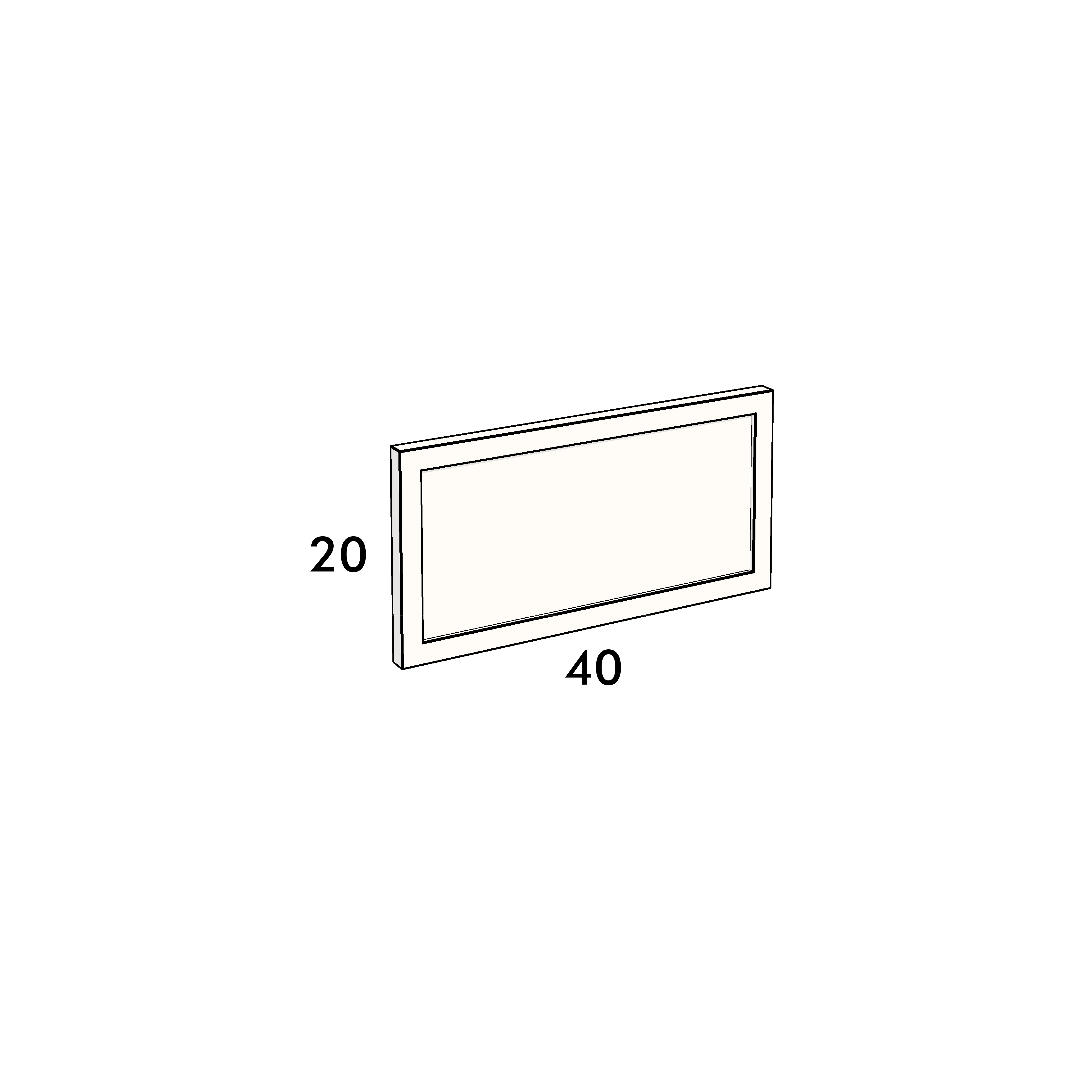 40cm wide, 20cm high drawer front to fit an IKEA Metod kitchen cabinet