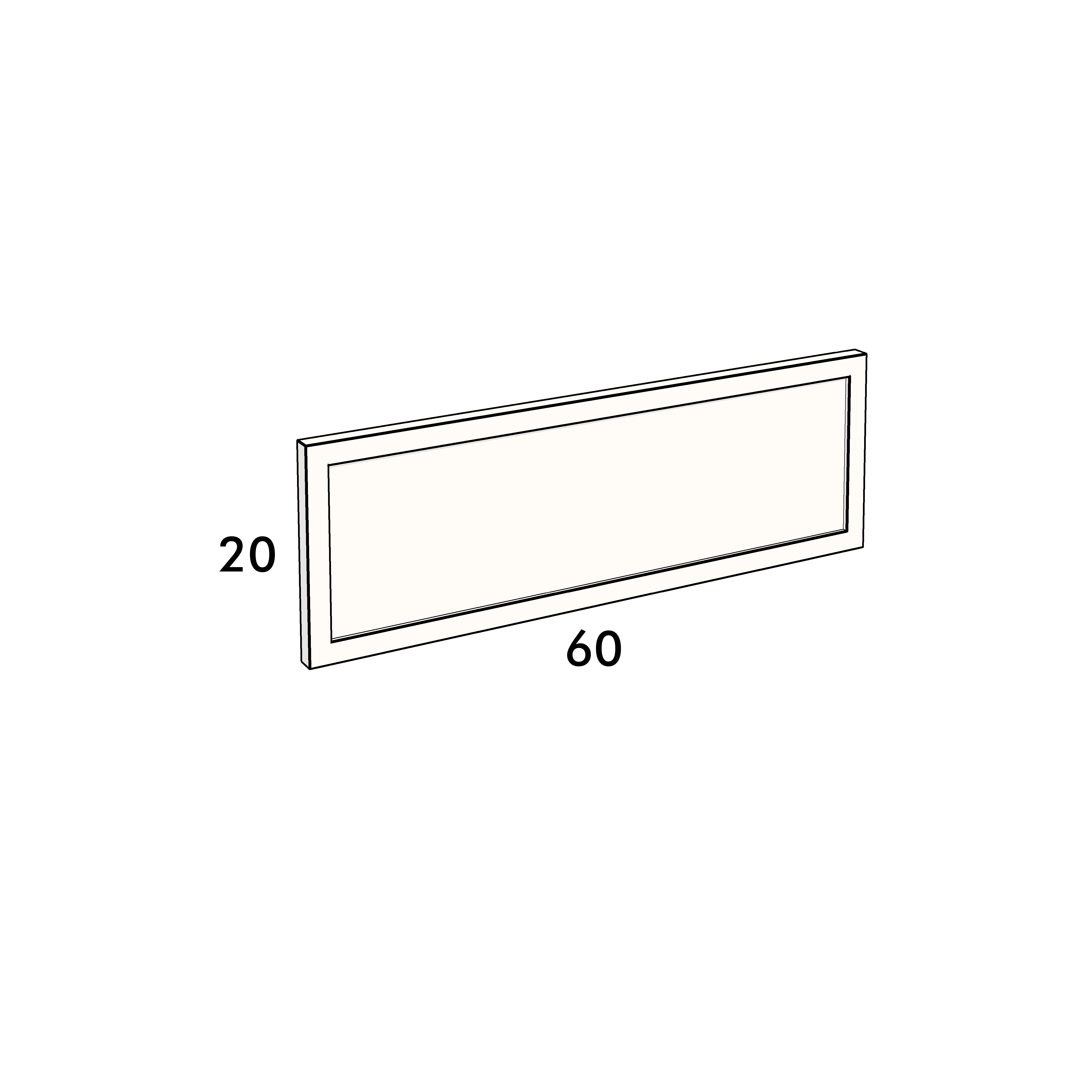 60cm wide, 20cm high drawer front to fit an IKEA Metod kitchen cabinet
