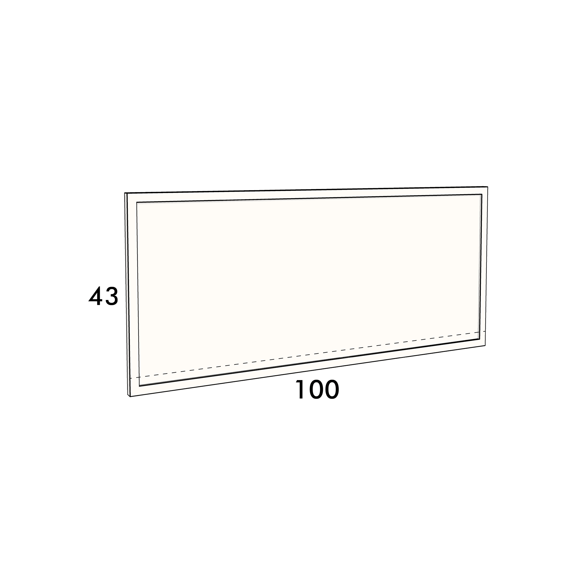 100cm wide, 43cm high cupboard door to fit an IKEA Metod kitchen cabinet